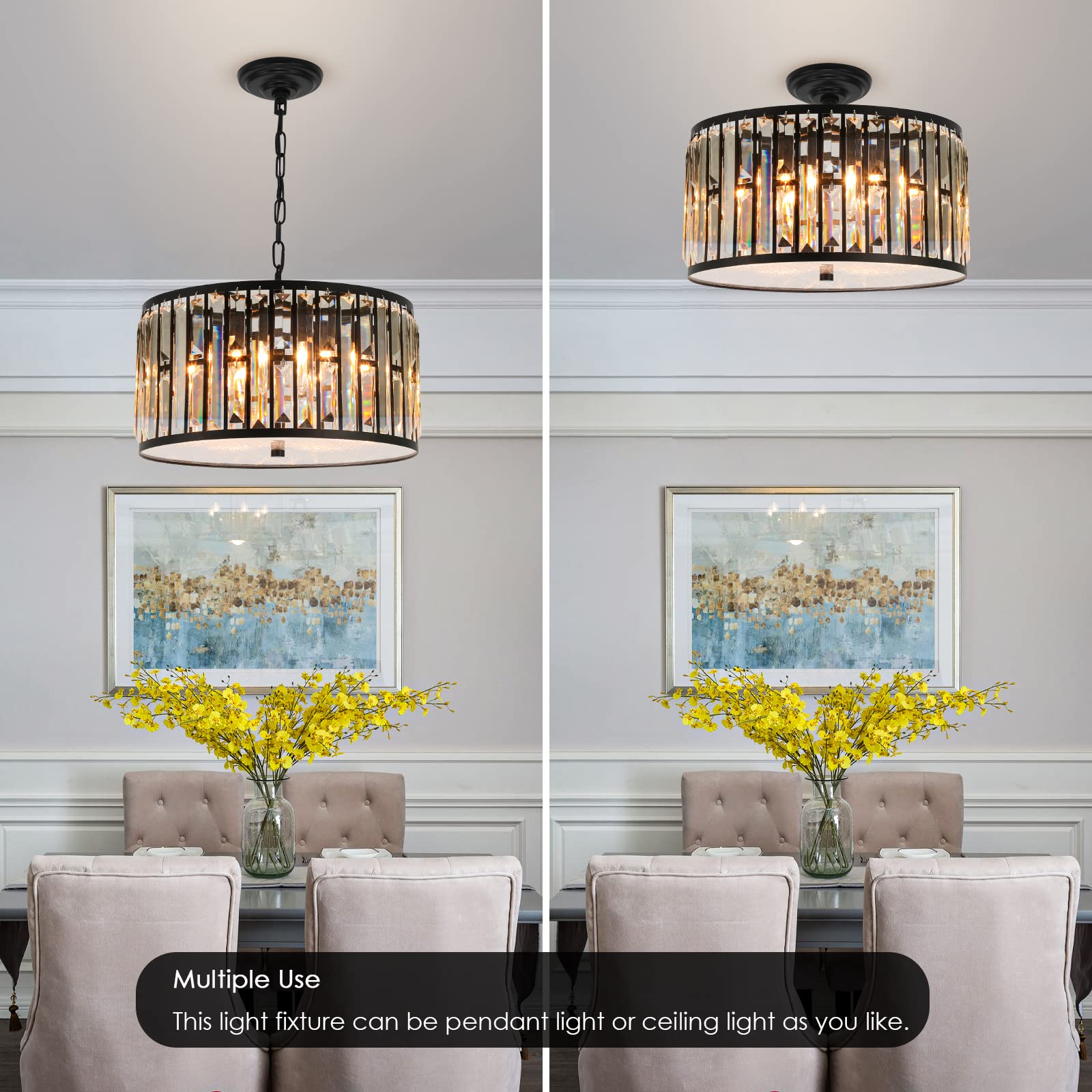 6-Light Modern Crystal Chandelier - 16