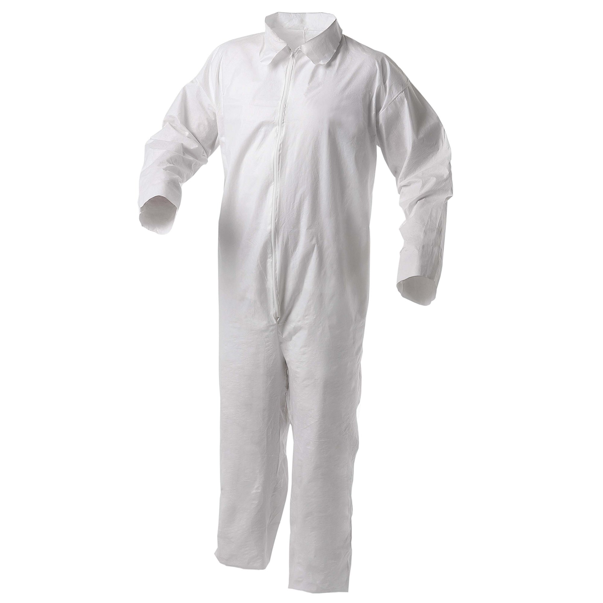 Kleenguard A35 Disposable Coveralls (38922) - Liquid & Particle Protective Suit with Zip Front, Open Wrists & Ankles - White 4XL (25/Case) - Ideal for Industrial Safety, Healthcare & Hazardous Material Handling