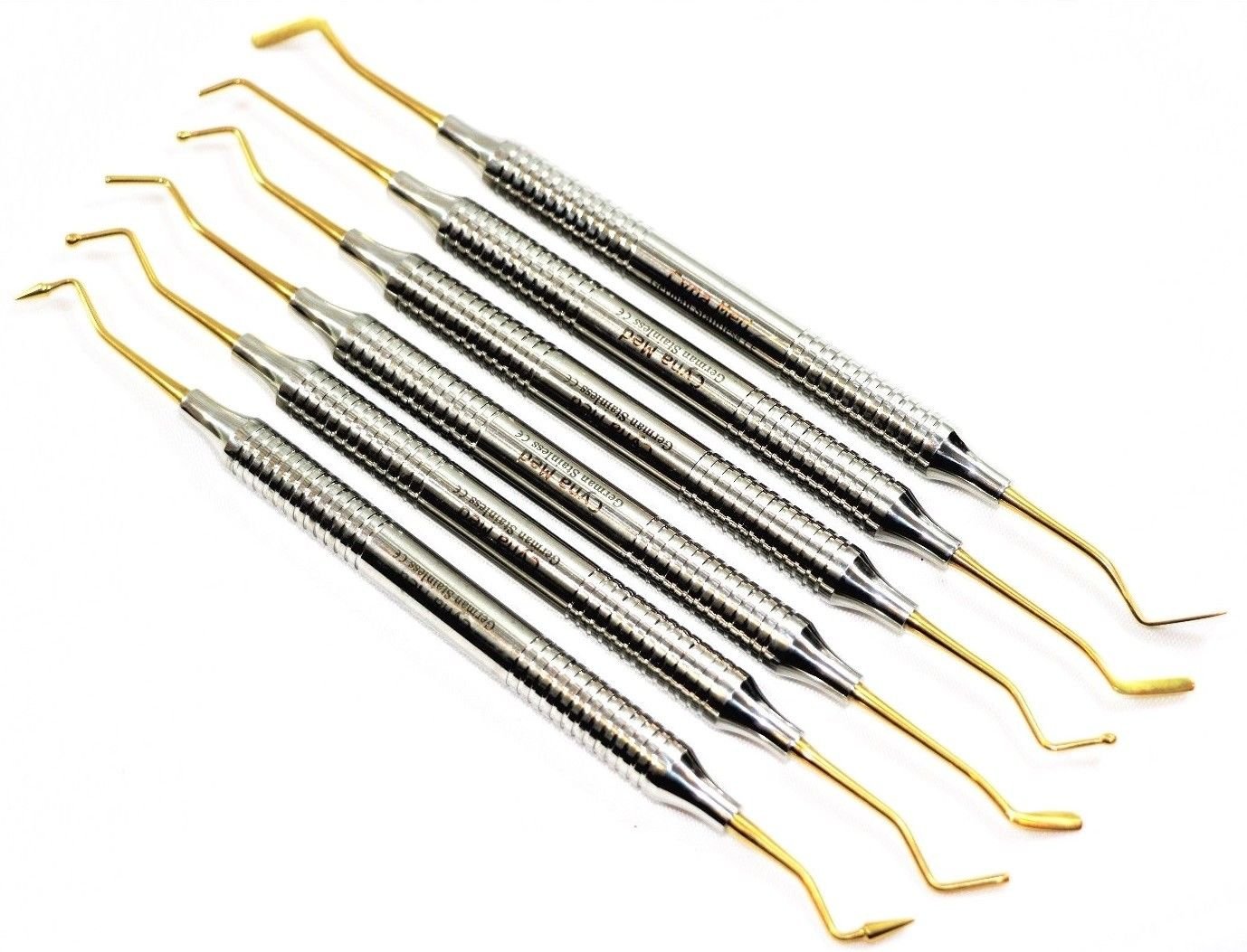 Premium Titanium-Coated German Dental Instruments Set - 6PCS Composite Separating Filling Probe Spatula Scaler for Professional Dentists & Dental Clinics | Ideal for Restorative Procedures, Cavity Prep & Cosmetic Dentistry