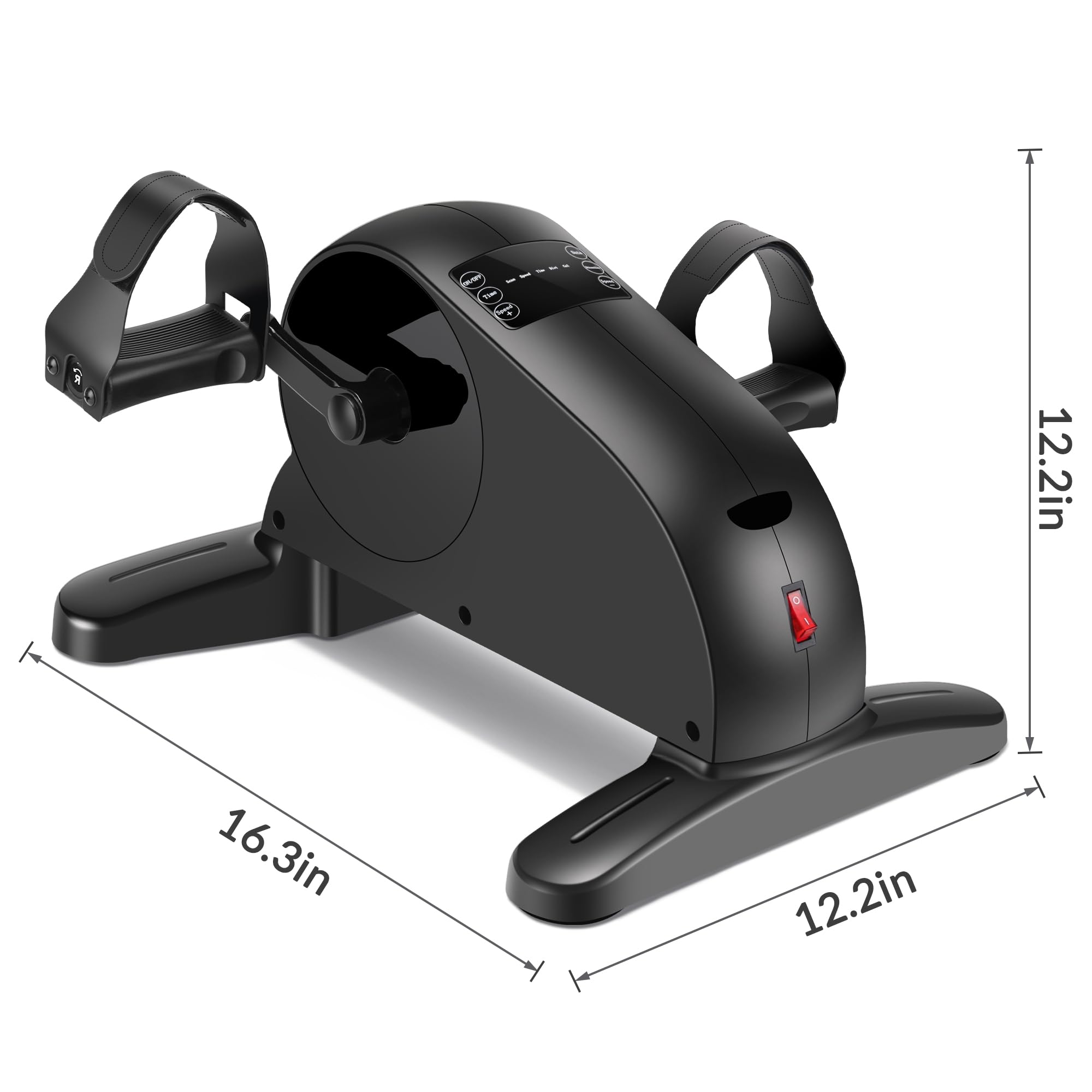 Electric Pedal Exerciser - Mini Motorized Exercise Bike for Leg & Arm Workout - Low Impact Home & Office Fitness Equipment for Seniors & Rehab