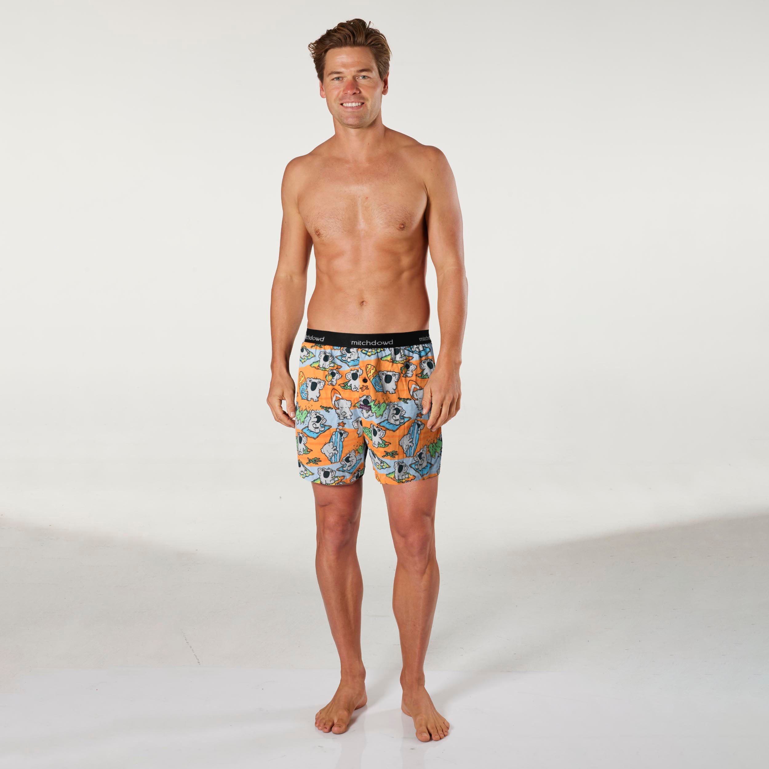 Men's Australiana Cotton Loose Fit Knit Boxer Shorts - Breathable & Comfortable Underwear for Daily Wear, Lounge & Sleep - Orange