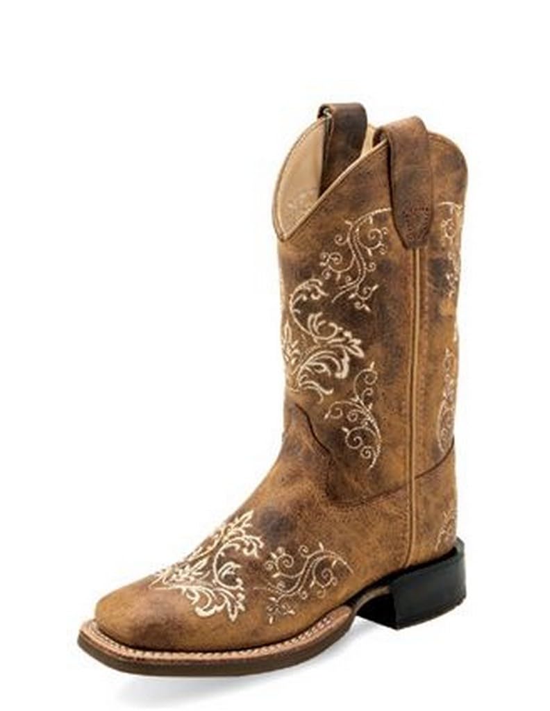 Old West Boots for Girls - Western Cowgirl Boots with Stitch Detail (Big Kid) - Perfect for Rodeo, Country Dance & Western Fashion