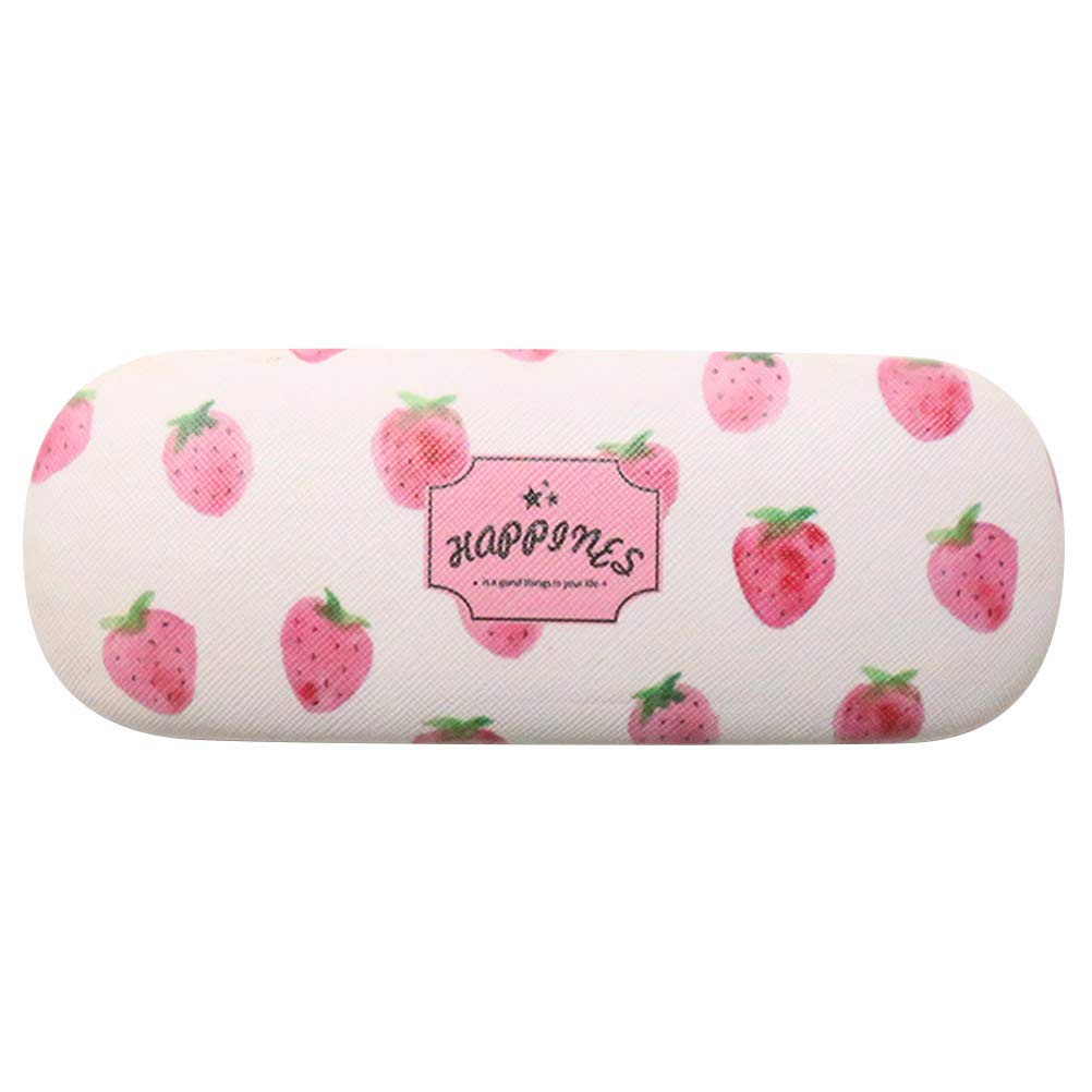 ARTIBETTER Hard Clamshell Glasses Case - Cute Printed Eyewear Storage for Sunglasses & Reading Glasses - Strawberry Design - Perfect for Travel, Home, and Office Organization