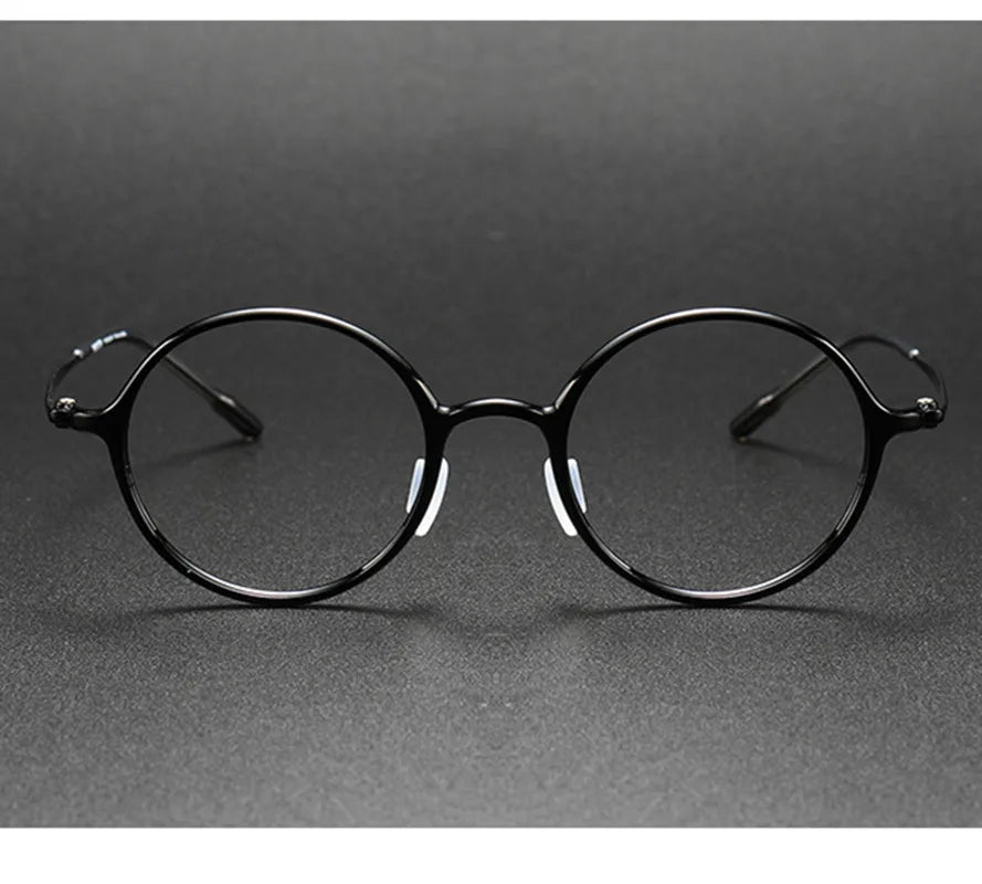 Aimee Unisex Full Rim Round Titanium Acetate Eyeglasses 8635 - Lightweight Durable Glasses for Men & Women - Perfect for Reading, Work, and Everyday Wear