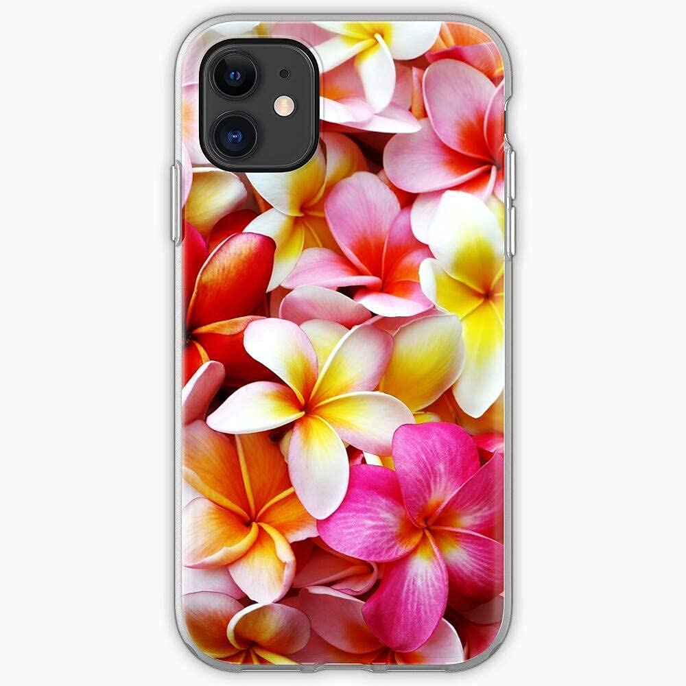Hawaiian Plumeria Flower Phone Case - Tropical Pink Frangipani Design for iPhone 12/13 Pro Max, 13 Mini, 11 Pro Max, XR, SE (2020), 7/8, X/Xs, 6/6S - Perfect for Beach Vacations, Summer Outings & Hawaiian-Themed Parties