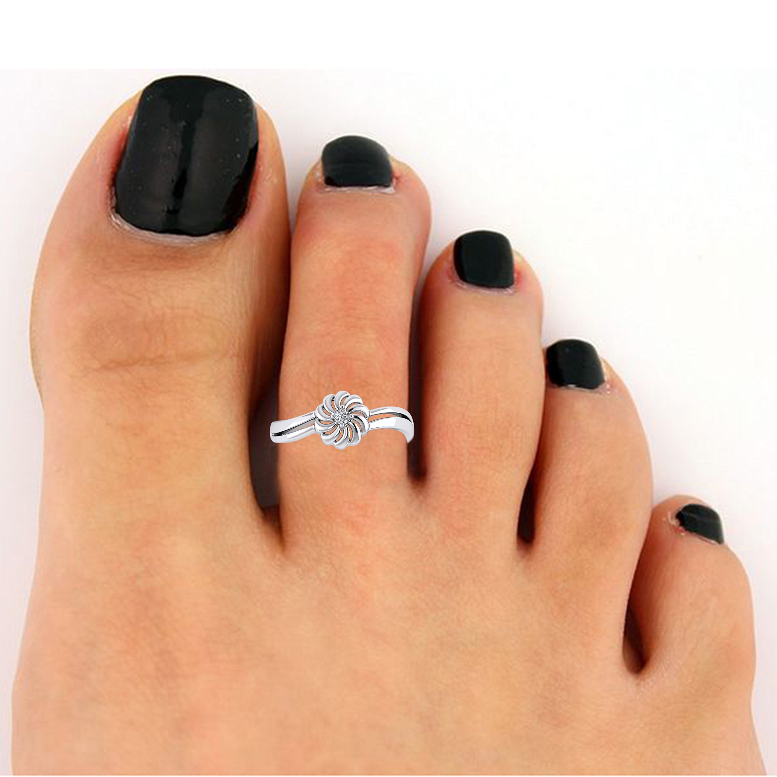 Sterling Silver Toe Rings for Women - Floral, Cluster, Butterfly, Halo, Leaf, Yin Yang & Heart Designs | Elegant Foot Jewelry for Beach, Summer & Boho Fashion