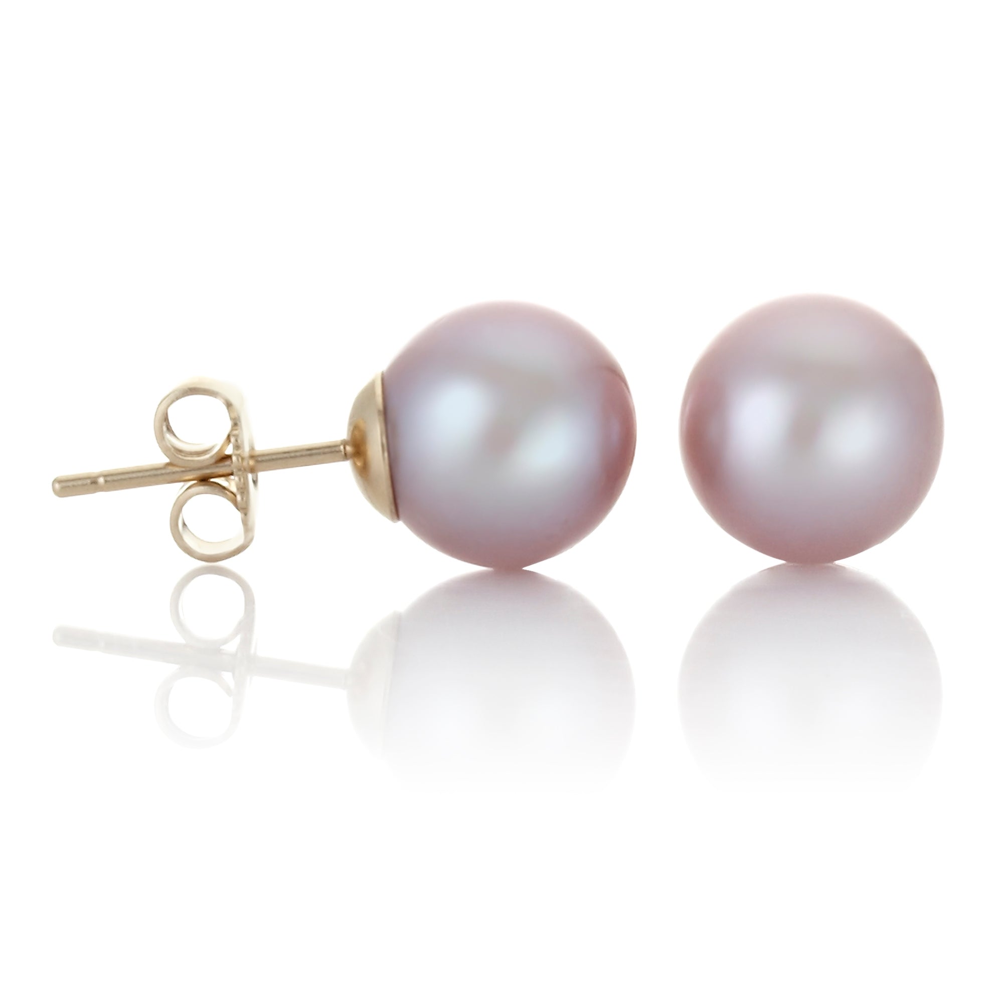 9mm Pink Pearl Earrings for Women - Elegant Stud Earrings, Hypoallergenic & Shiny - Perfect for Weddings, Parties & Everyday Wear