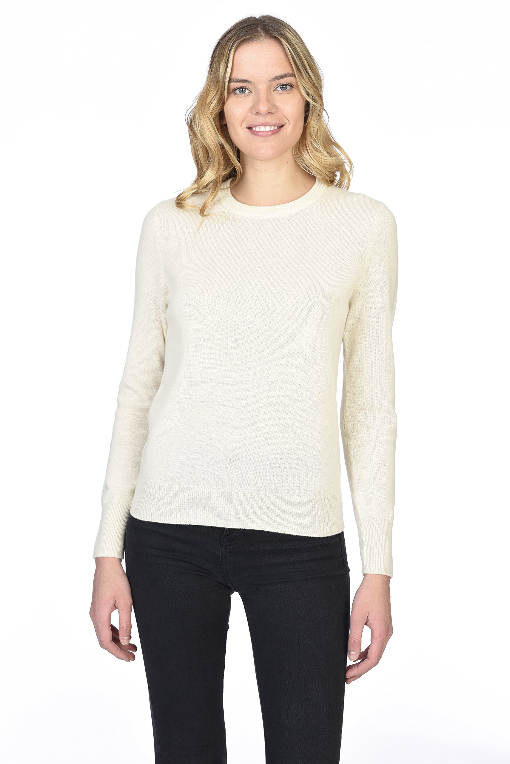100% Pure Cashmere Women's Crewneck Sweater - Soft & Warm Long Sleeve Pullover for Women | Perfect for Office, Travel & Casual Wear