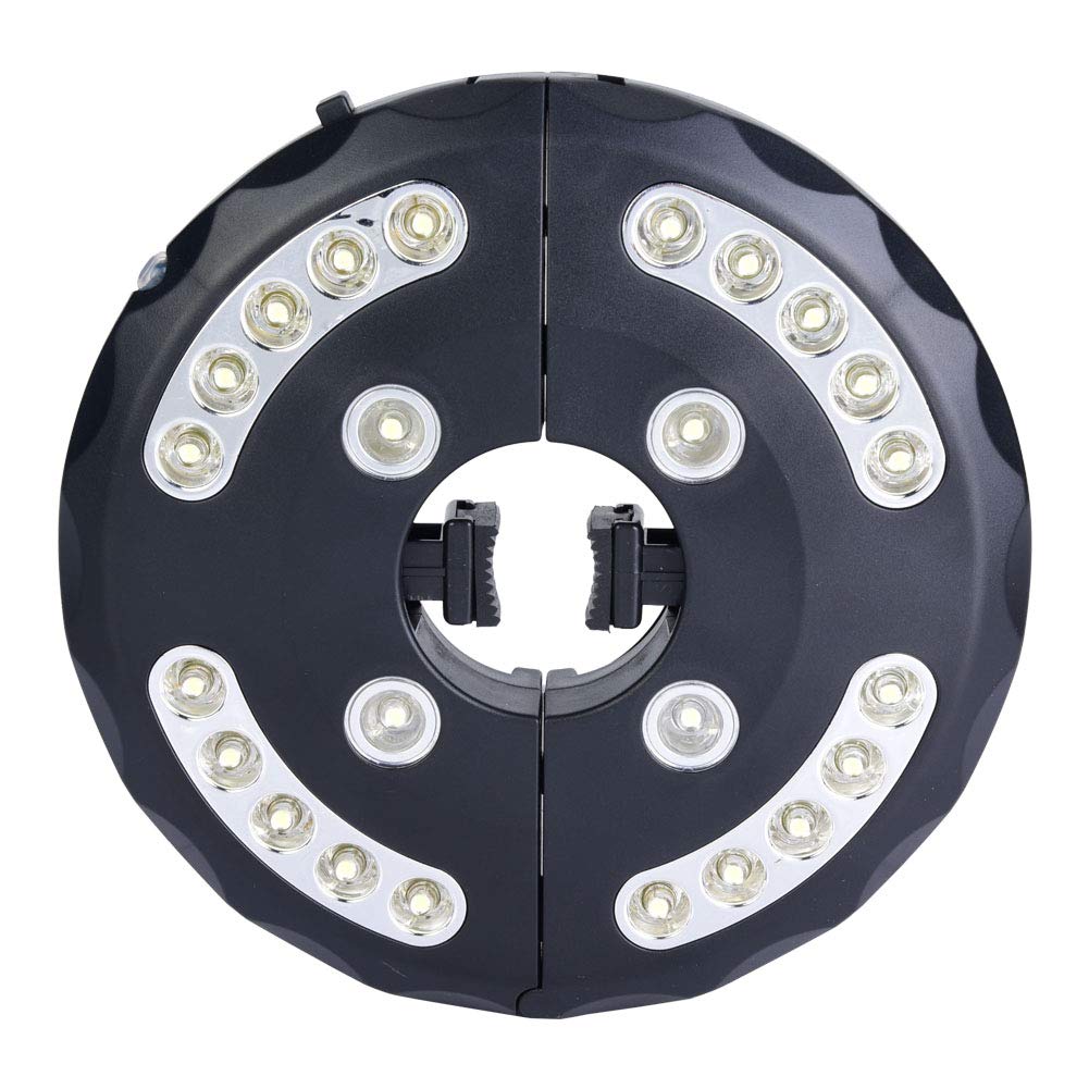 24 LED Solar Patio Umbrella Lights - Waterproof Battery Powered Outdoor Lighting for Garden, Deck, Backyard - Energy Saving LED Umbrella Lamp for Camping, BBQ, Parties (Black)