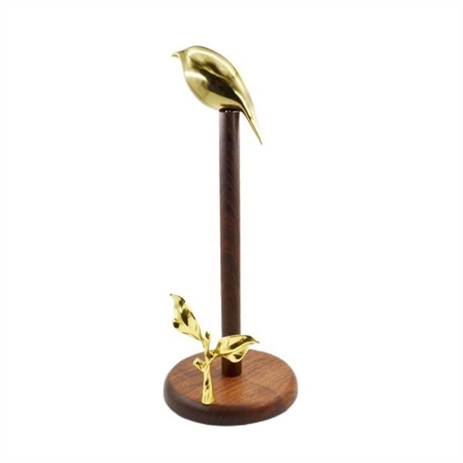 Black Walnut & Copper Bird Paper Towel Holder - Elegant Kitchen Roll Holder & Napkin Dispenser for Modern Home Decor | Perfect for Farmhouse, Rustic, and North American Style Kitchens
