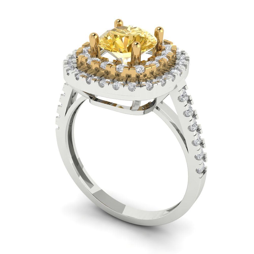 1.75ct Natural Citrine Engagement Ring 14k Gold - Anniversary & Bridal Jewelry
