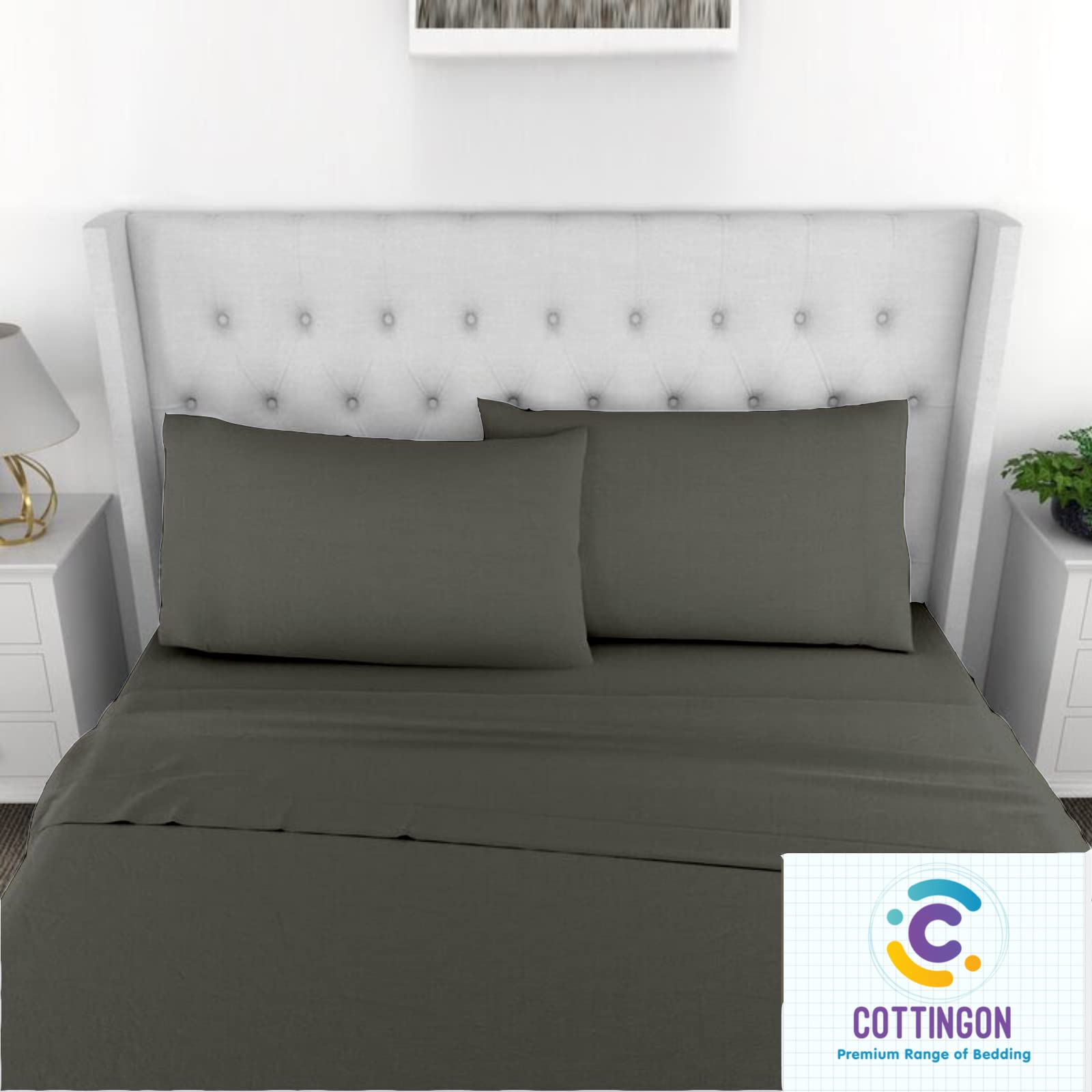Premium 4-Piece King Size Cotton Sheet Set - Fits Up to 15
