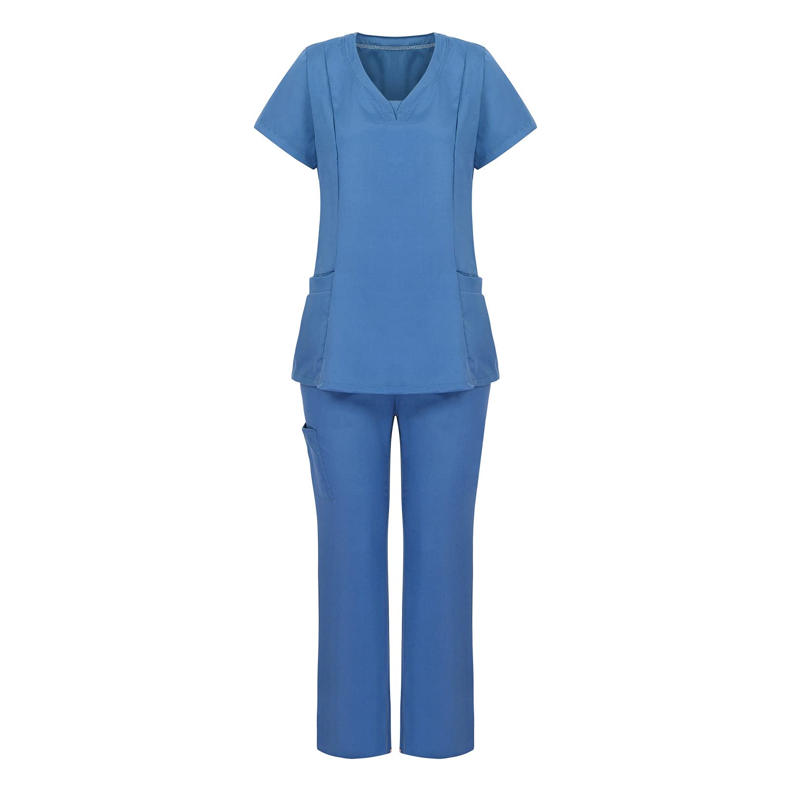 Women's 2-Piece Scrubs Set - Comfortable Matching Shirt & Pants Outfit for Nurses, Doctors & Healthcare Professionals | Medical Uniform Workwear