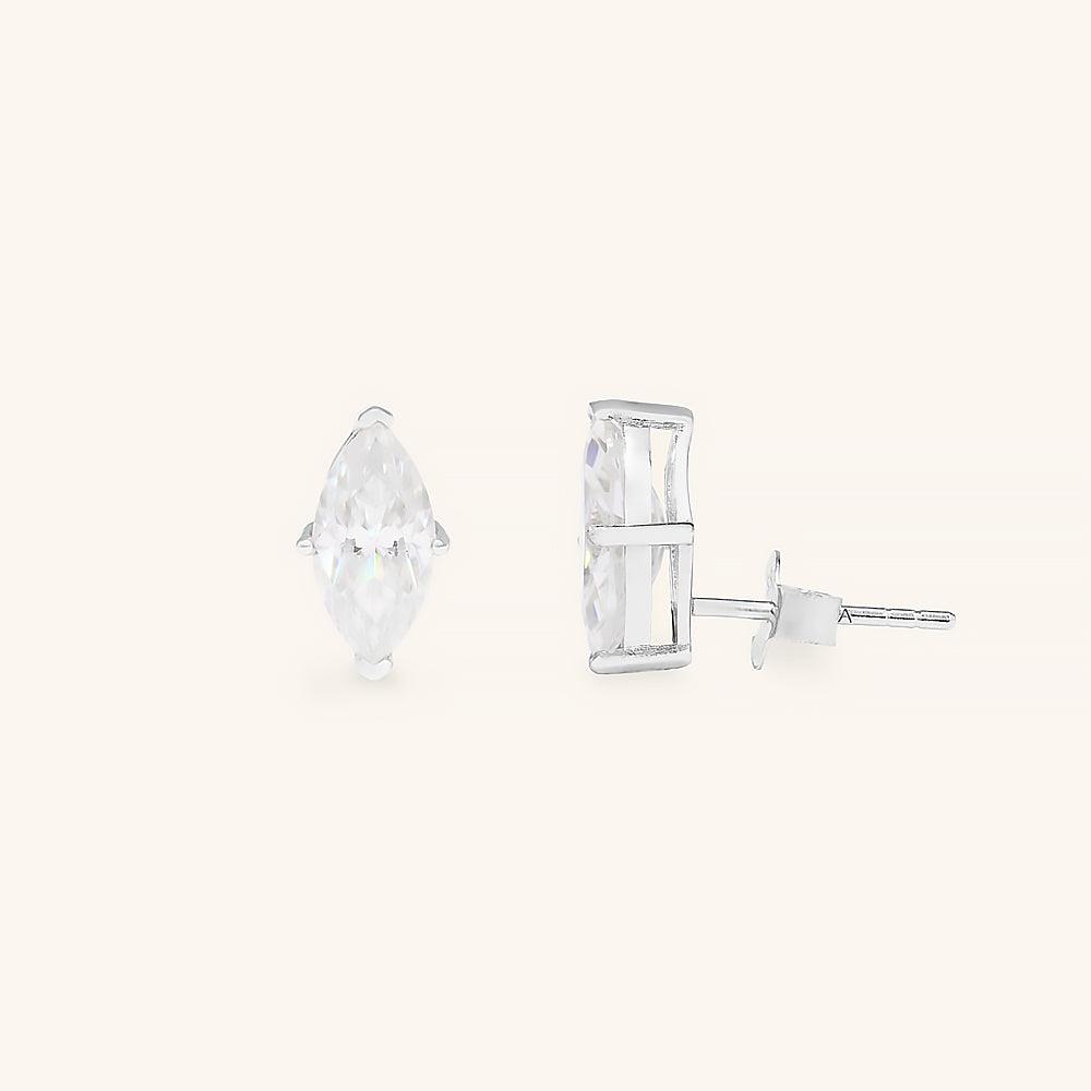 Classic Marquise Premium Moissanite Stud Earrings for Women - Elegant Wedding, Anniversary & Everyday Jewelry Gift