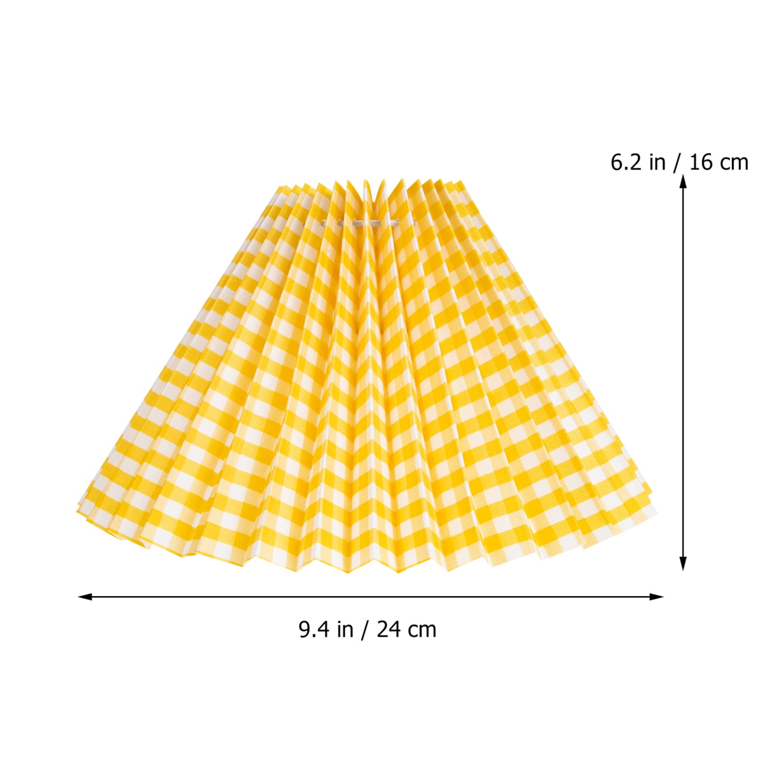 Japanese Style Pleated Fabric Lampshade - Replacement Shade for Table Lamps, Floor Lamps & Desk Lamps in Yellow | Perfect for Living Room, Bedroom & Office Lighting Decor