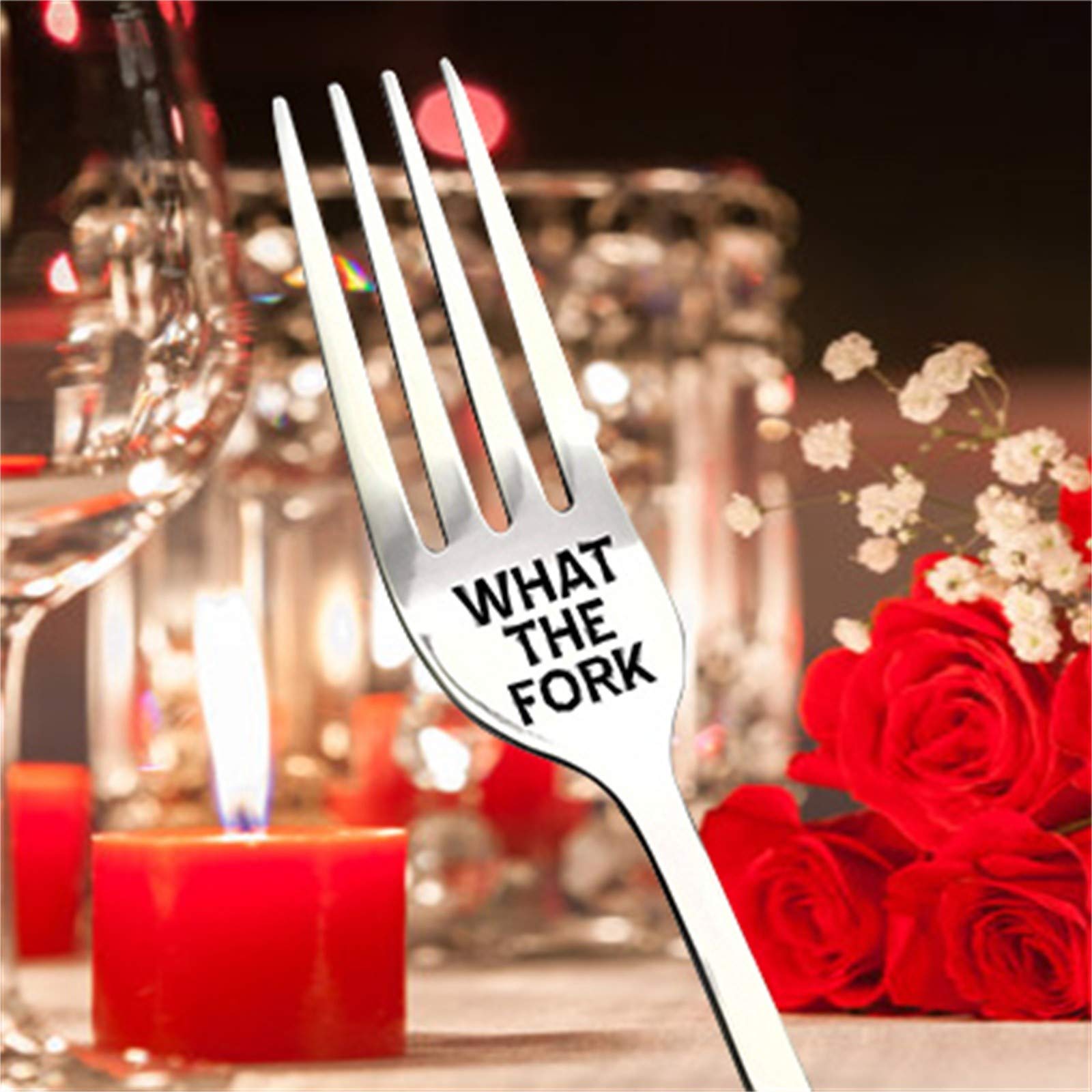 JHLIA Funny Stainless Steel Forks - 'I Forking Love You' Engraved Dinner Forks Set | Unique Wedding, Anniversary & Valentine's Day Gifts for Couples | Perfect for Romantic Dinners, Special Occasions & Kitchen Decor