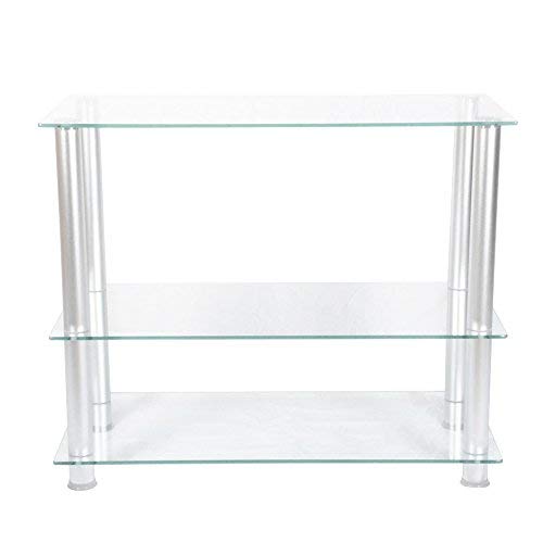 Extra Tall Glass & Aluminum TV Stand for 35