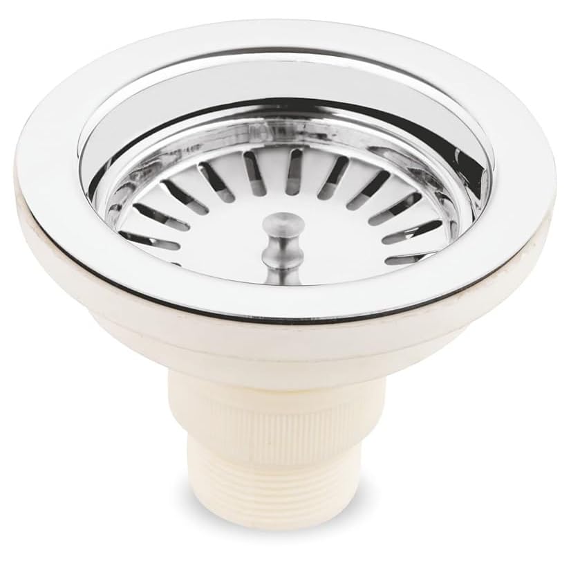 Quento PVC Sink Coupling Kit - 2 Pack Chrome Finished Drain Outlet Connector for Kitchen Sink Plumbing | Durable PVC Pipe Fitting for Home Repair & Bathroom Installation