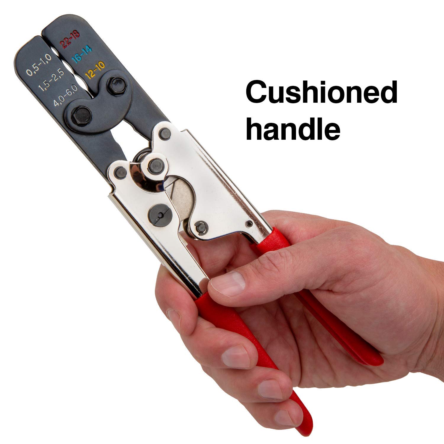 Professional Ratcheting Wire Crimper Tool - Master Appliance Pro Crimping Pliers for Electric & Heat Shrink Connectors (Model 35084) - Perfect for Electrical Wiring, DIY Projects & Automotive Repairs