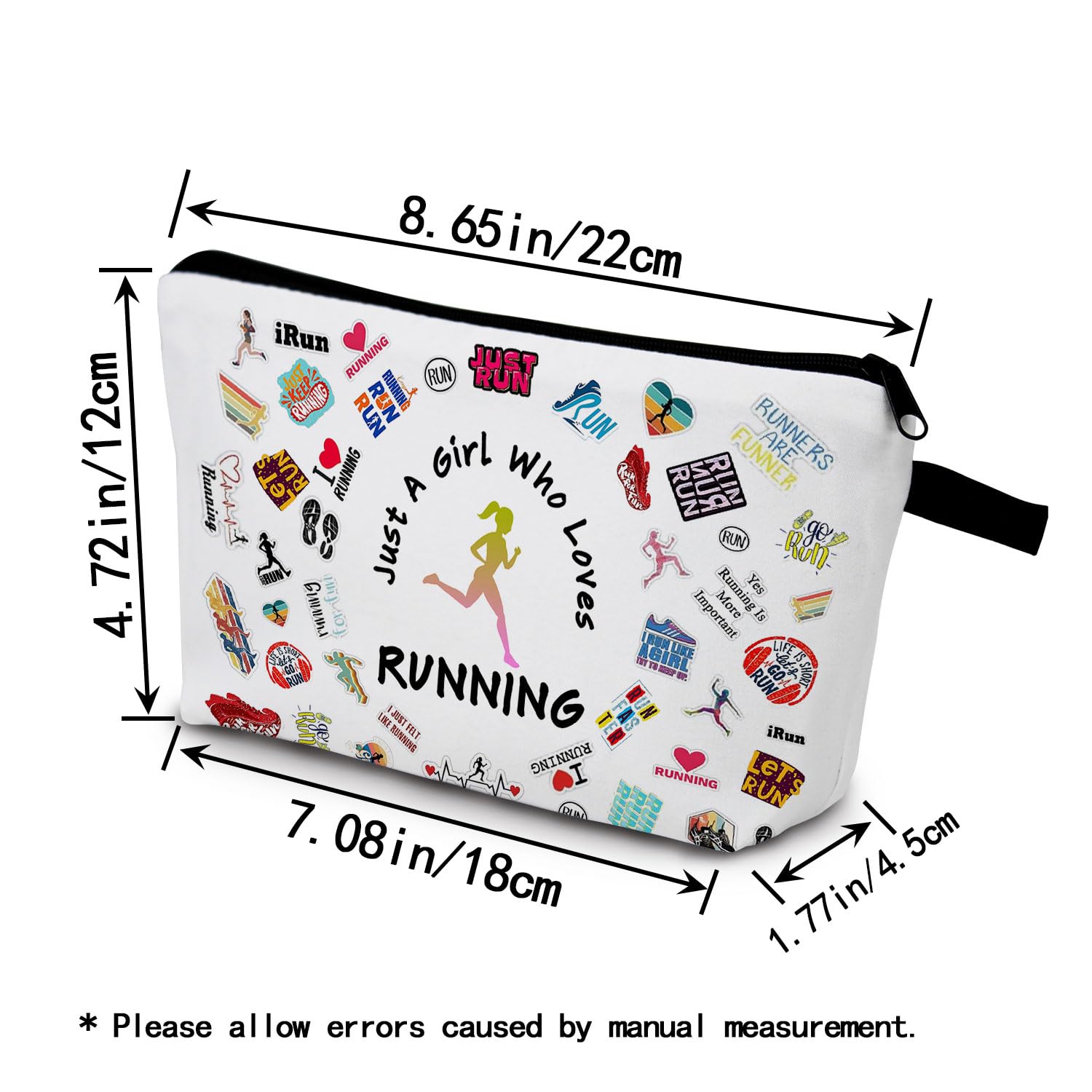 Running Makeup Bag for Women - Waterproof Travel Cosmetic Pouch - Perfect for Runners & Gym Lovers