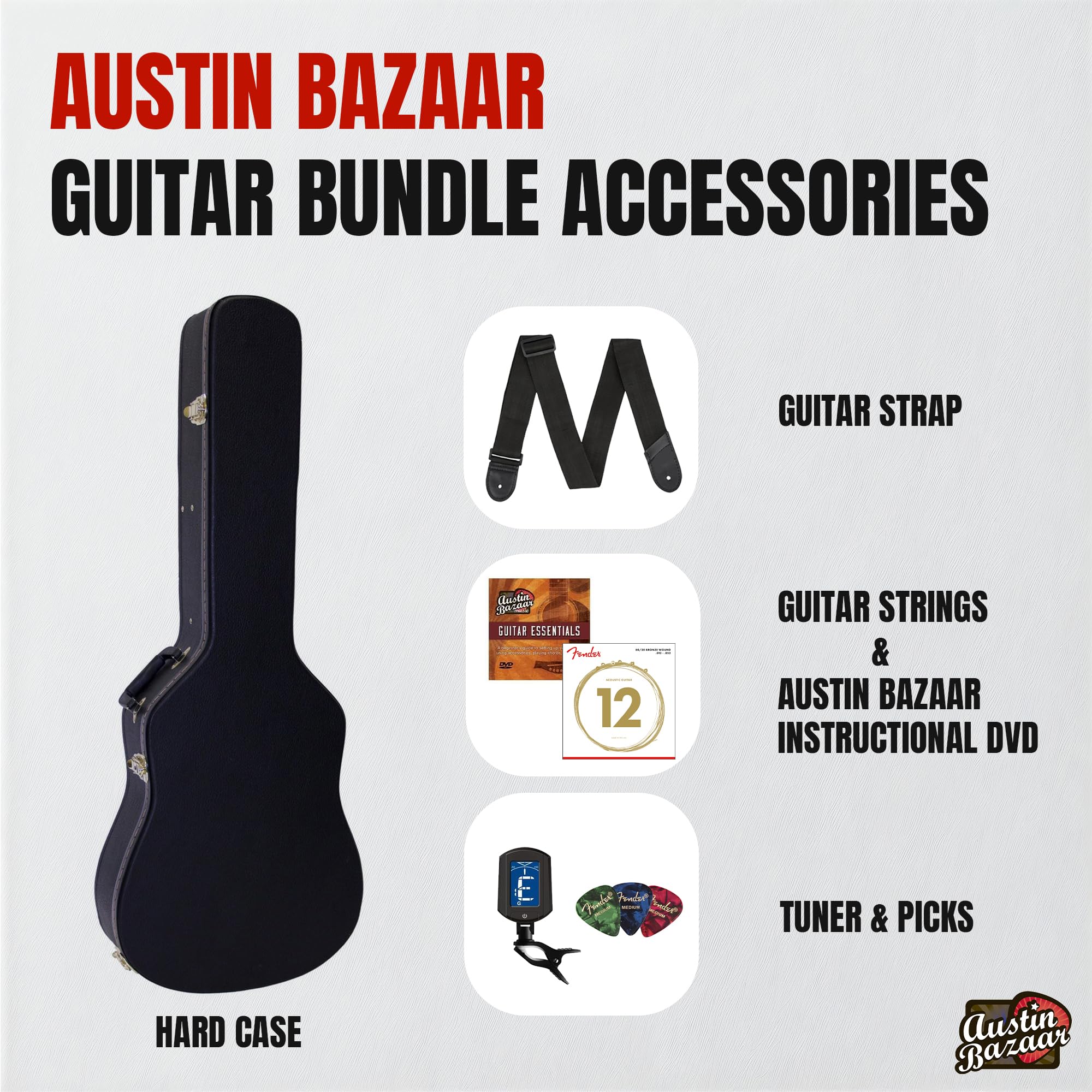 Fender CD-60S Solid Top Dreadnought Acoustic Guitar - All Mahogany Bundle with Hard Case, Tuner, Strap, Strings, Picks & Instructional DVD | Perfect for Beginners, Live Performances & Home Practice