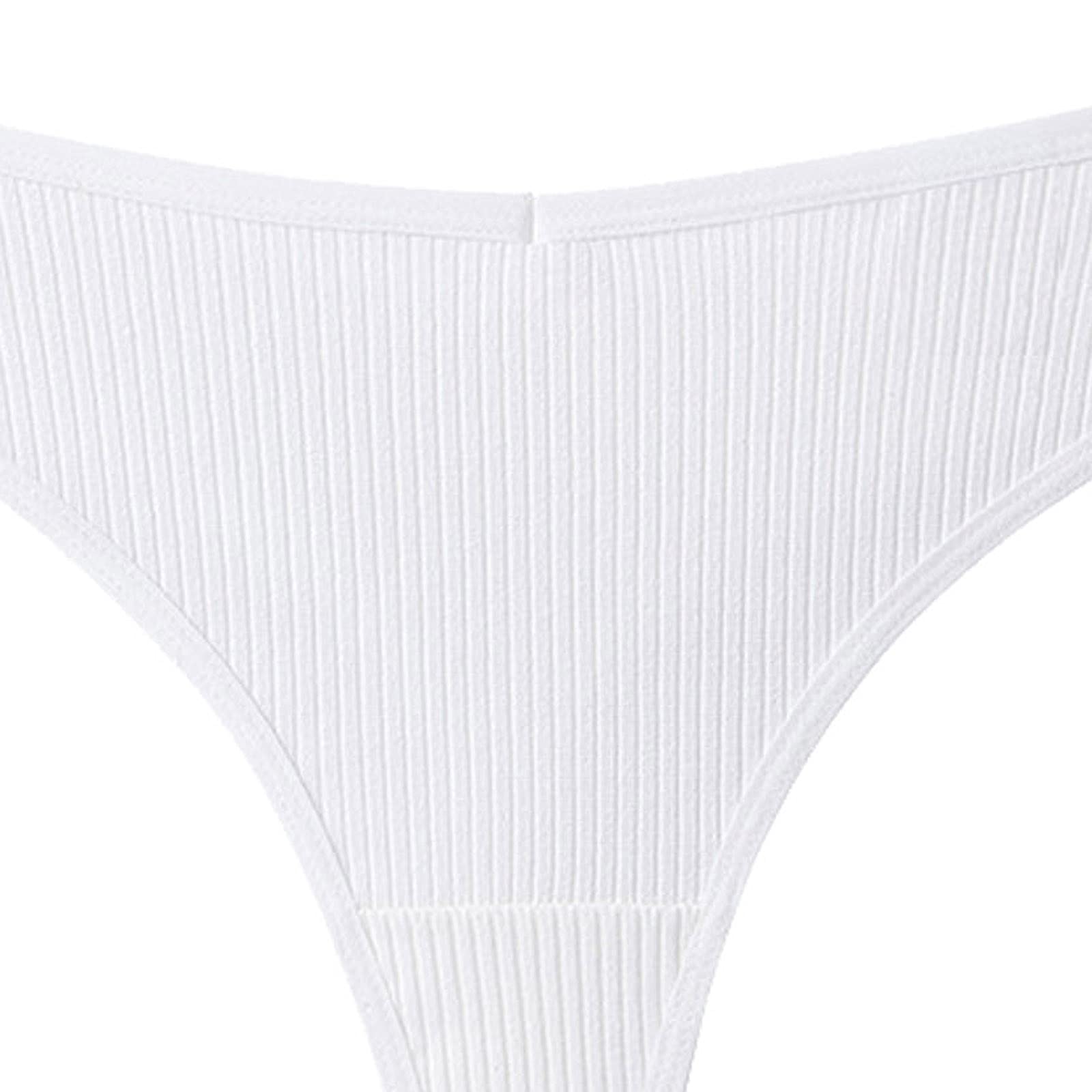LIUguoo 3 Pack Women's Seamless Cotton Thong Underwear - Stretchable Invisible G-String Bikini Panties for Everyday Comfort & Sexy Look | Perfect for Yoga, Workout, Date Night & Daily Wear (White)