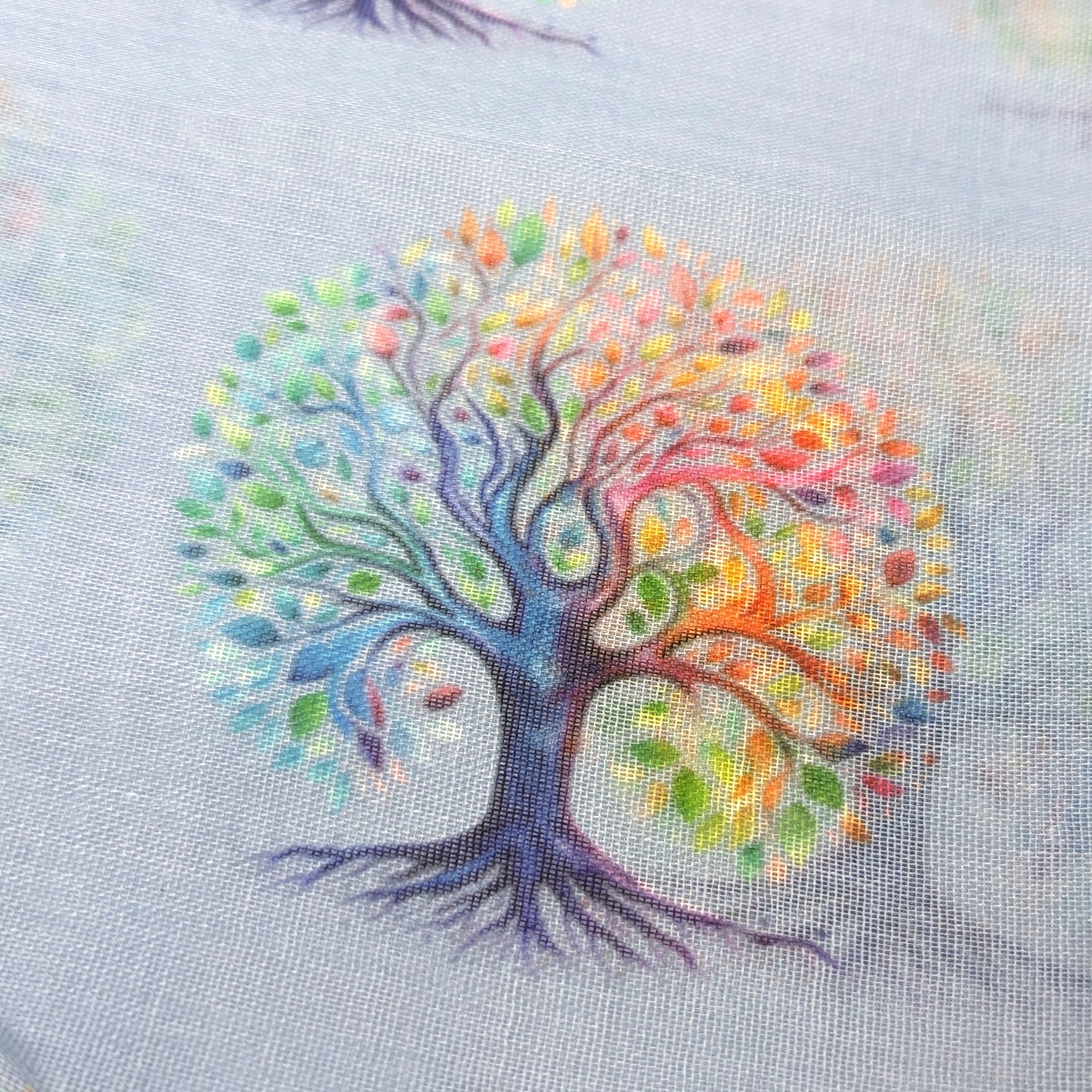 Rainbow Tree of Life Scarf - 50x180cm Lightweight Fashion Shawl for Women - Perfect for Yoga, Meditation, Boho Outfits & Spiritual Gifts