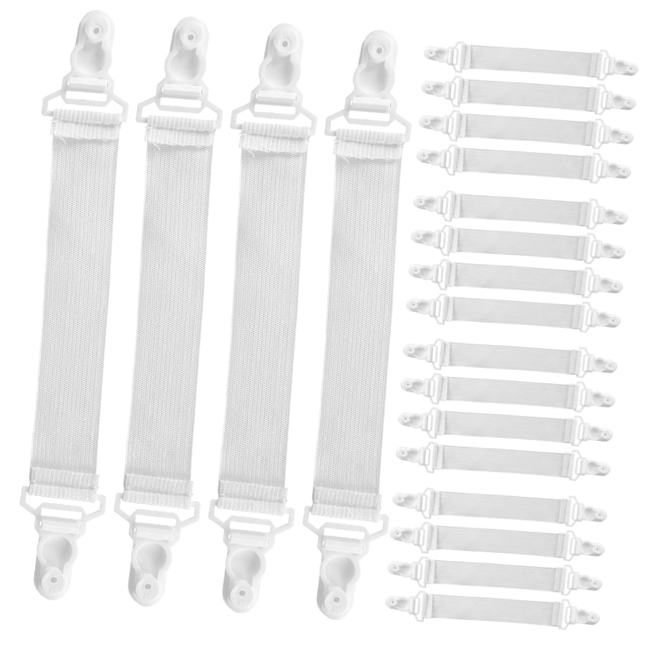 Uonlytech 20-Pack Heavy Duty Sheet Straps - Secure Mattress & Keep Bed Sheets in Place - Perfect for Deep Pocket, Adjustable & King Size Beds - Ideal for Home, Hotel & Dorm Organization