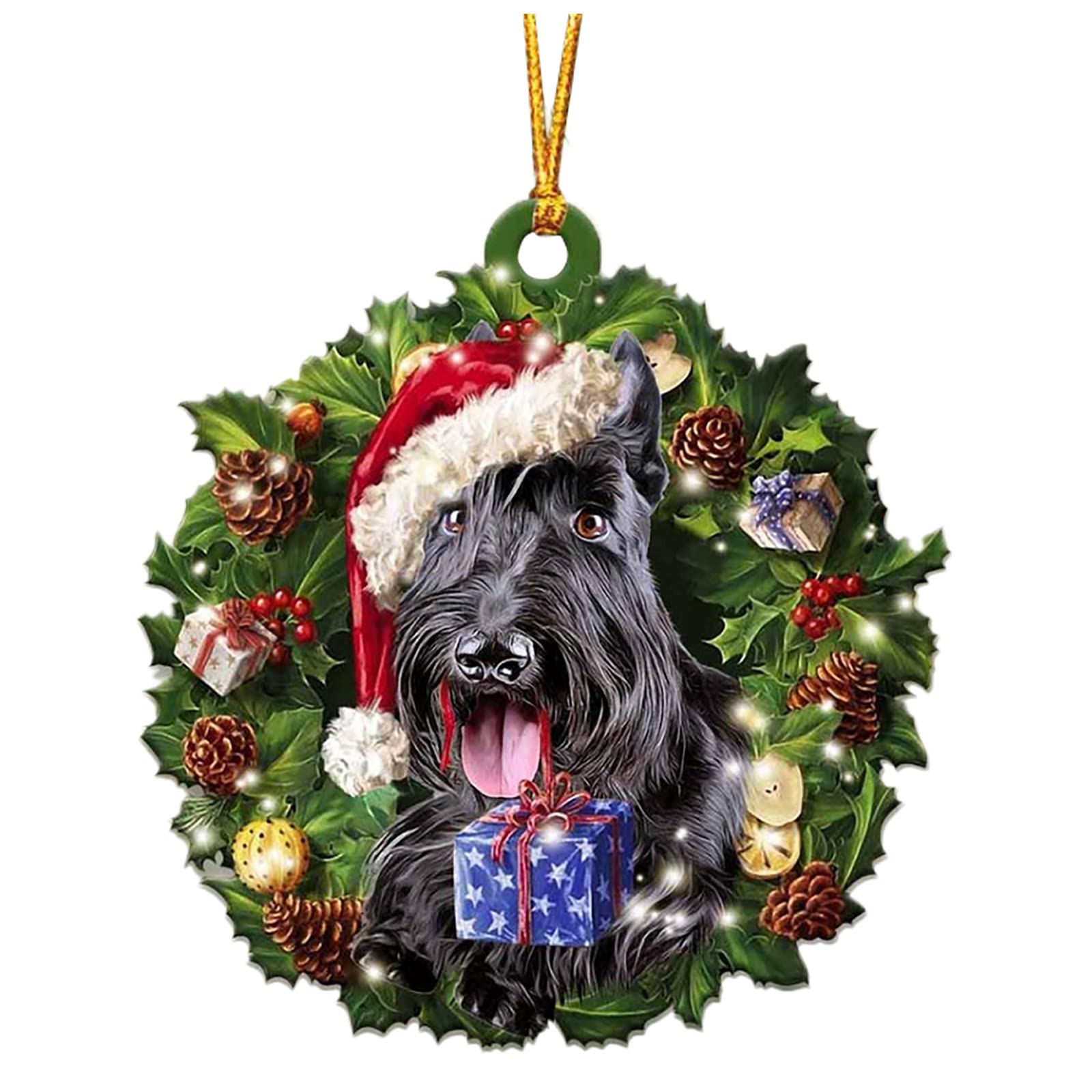 Handmade Wooden Christmas Tree Hanging Ornament - DIY Holiday Dog Decor for Christmas Trees, Windows, Doors, Bags & Clothes | Perfect for Home Decor, Gift Giving & Festive Celebrations