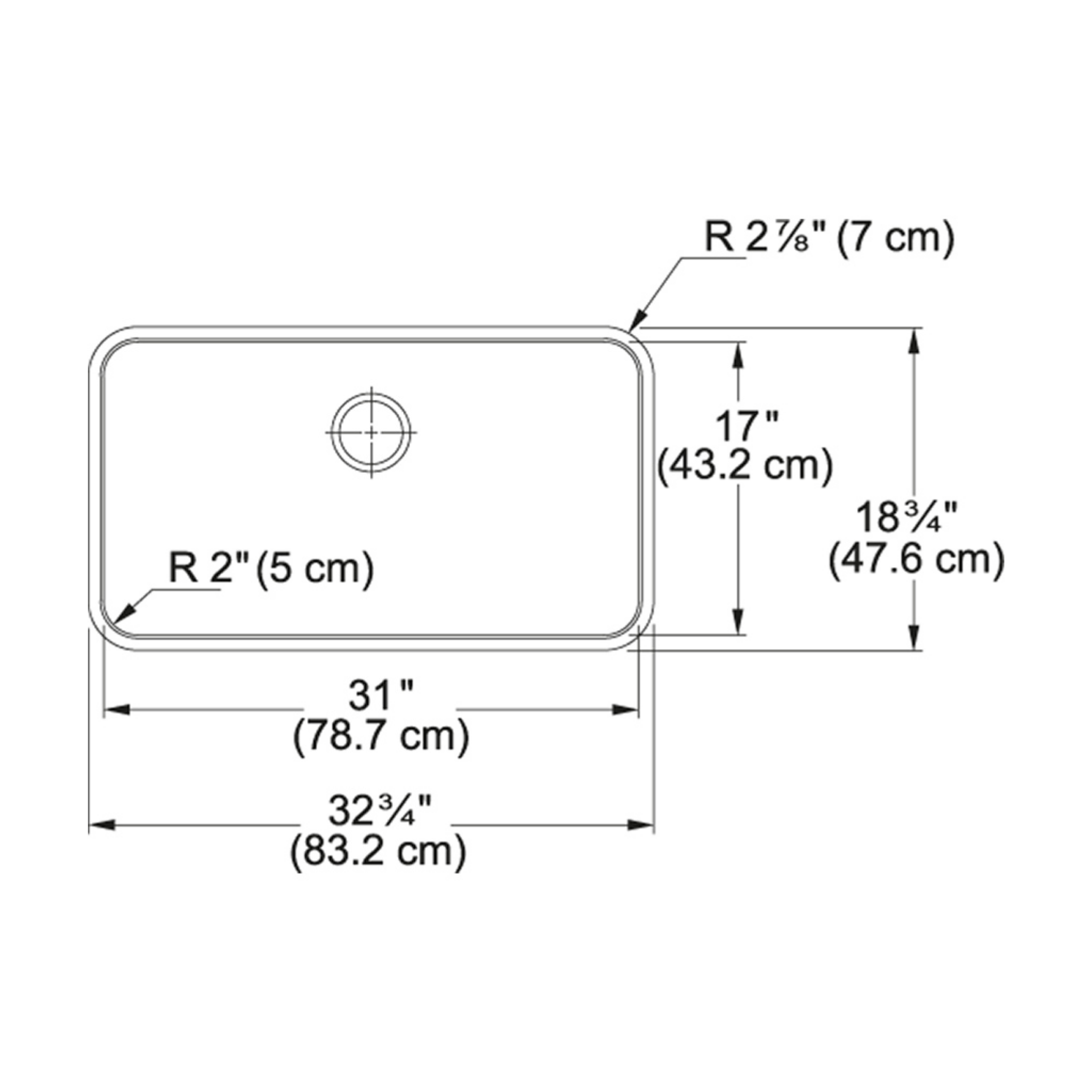 Franke Grande GDX11031 Stainless Steel Kitchen Sink - 33 x 22 Inch Undermount Single Bowl for Modern Kitchens | Durable & Easy to Clean | Perfect for Cooking, Washing Dishes & Food Prep