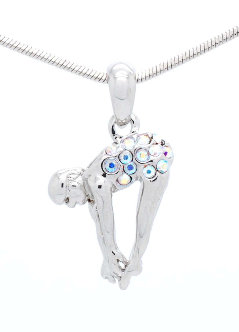 Violet Victoria Crystal Rhodium Necklace for Swimming & Diving