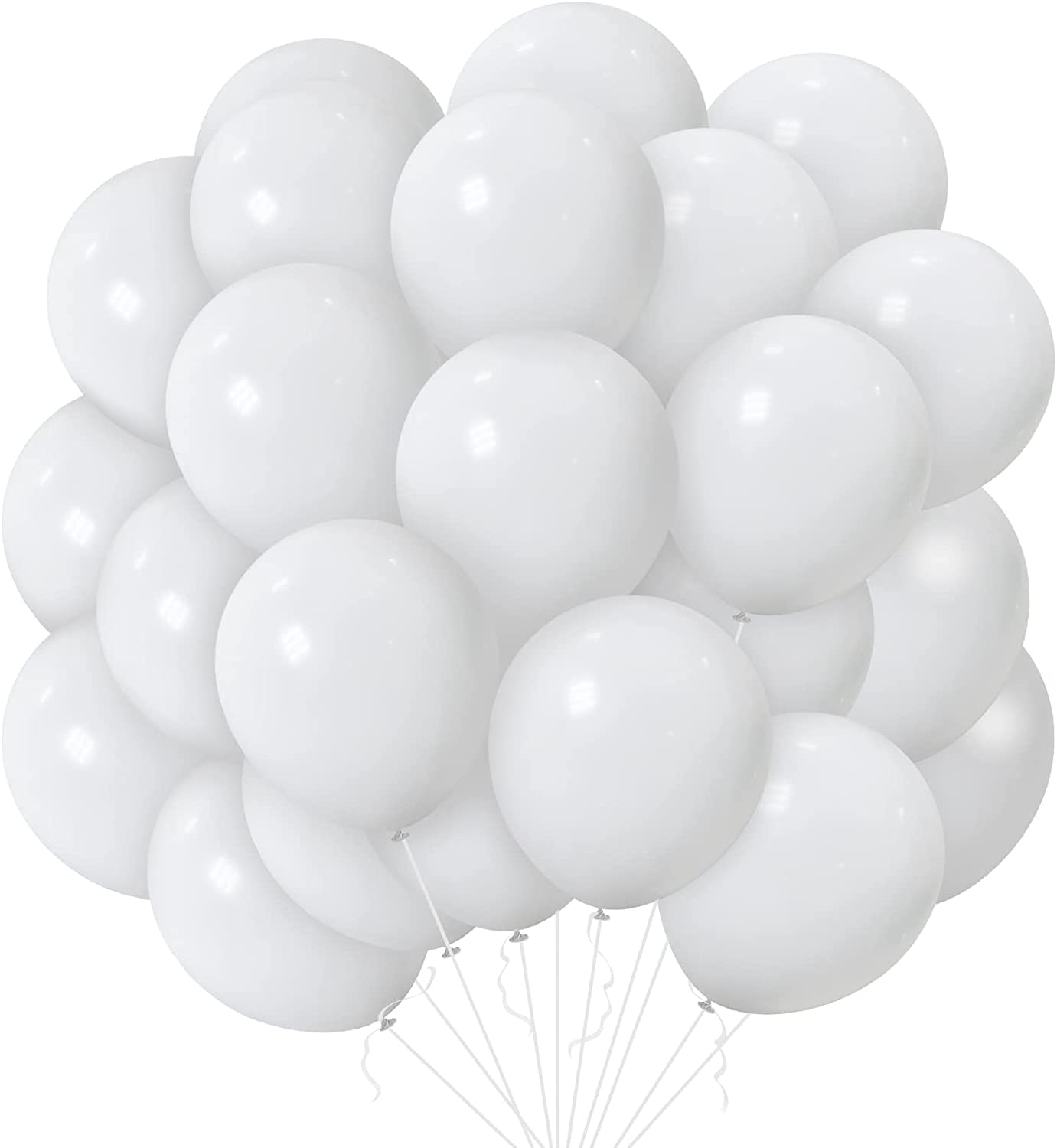 50PCS 12 Inch Matte White Latex Balloons - Premium Thick White Party Balloons for Wedding, Birthday, Baby Shower & Anniversary Decorations - Perfect for Indoor/Outdoor Party Decor, Photo Backdrops & Event Styling
