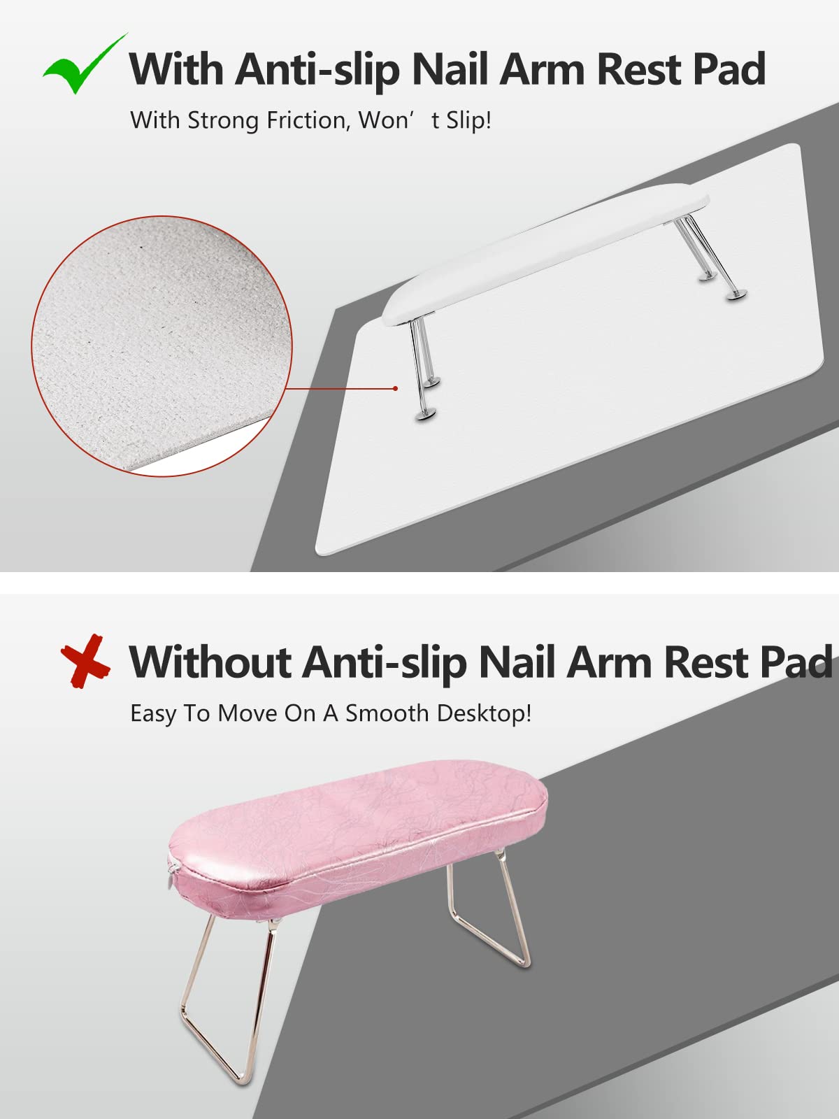 Soft Microfiber PU Leather Nail Art Table Mat - Foldable Acrylic Nail Hand Rest Pillow & Manicure Pad for Salon & Home Use | Non-Slip Desk Mat for Nail Cushion & Arm Support