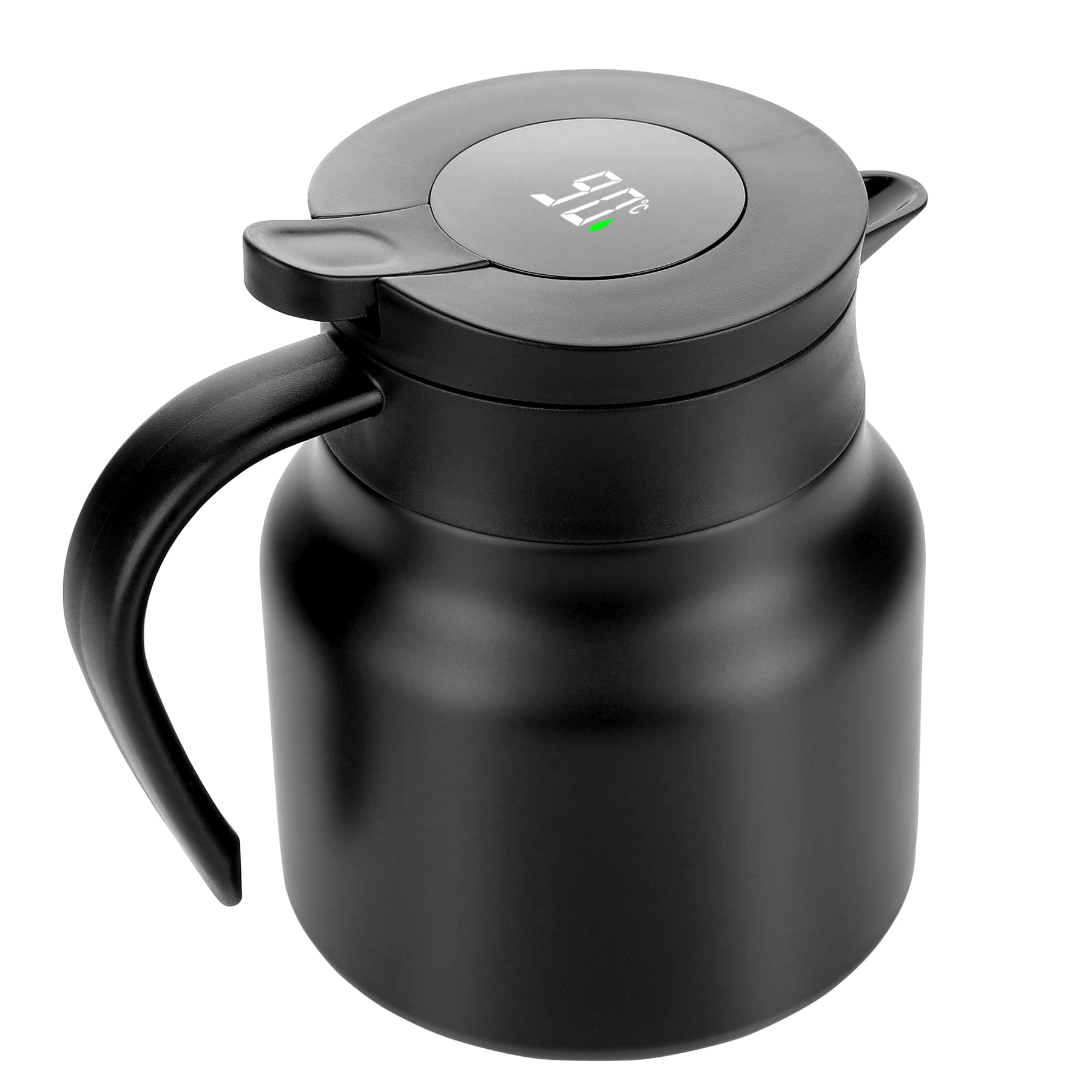 Premium Stainless Steel Vacuum Teapot with Infuser & Strainer - 800ML Black Tea & Coffee Maker with Temperature Display - Perfect for Home, Office & Tea Ceremonies