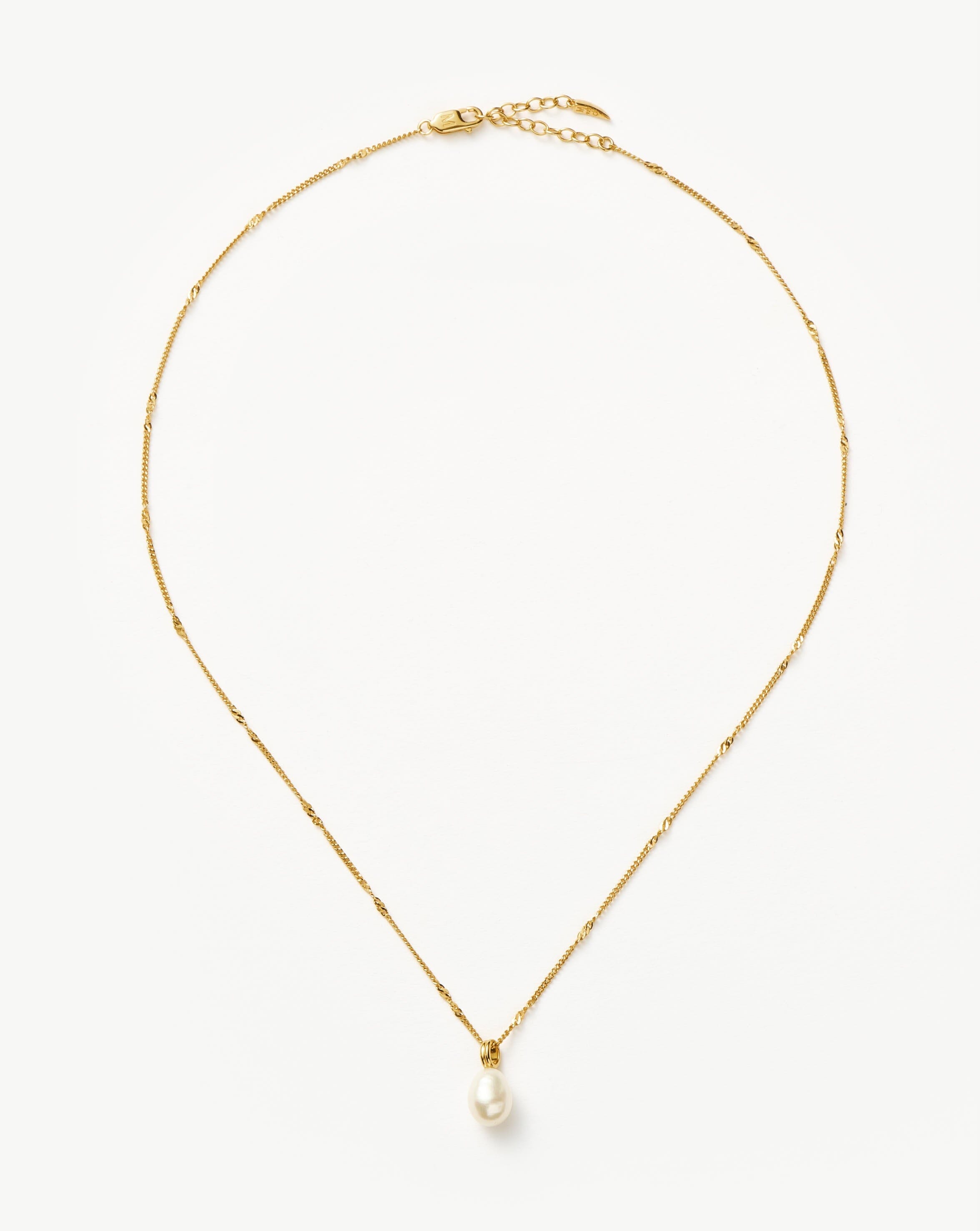 Elegant Baroque Pearl Twisted Chain Necklace - 18k Gold Plated Vermeil with Genuine Pearls | Perfect for Weddings, Date Nights & Special Occasions