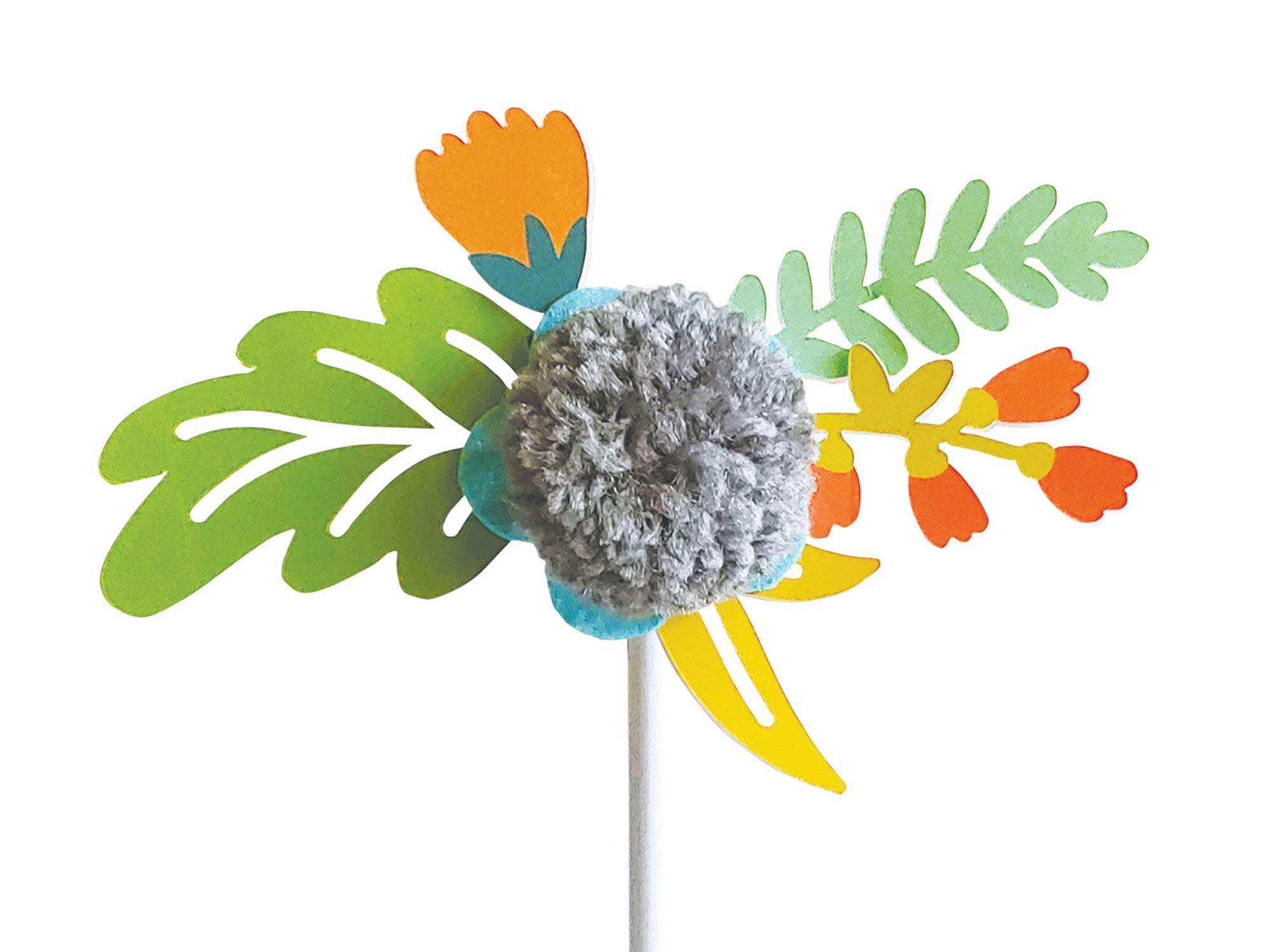 Custom Number Cake Topper with Tiny Blossom Pompom Flowers - Personalized Glitter Birthday Cake Decoration for Weddings, Baby Showers & Special Celebrations