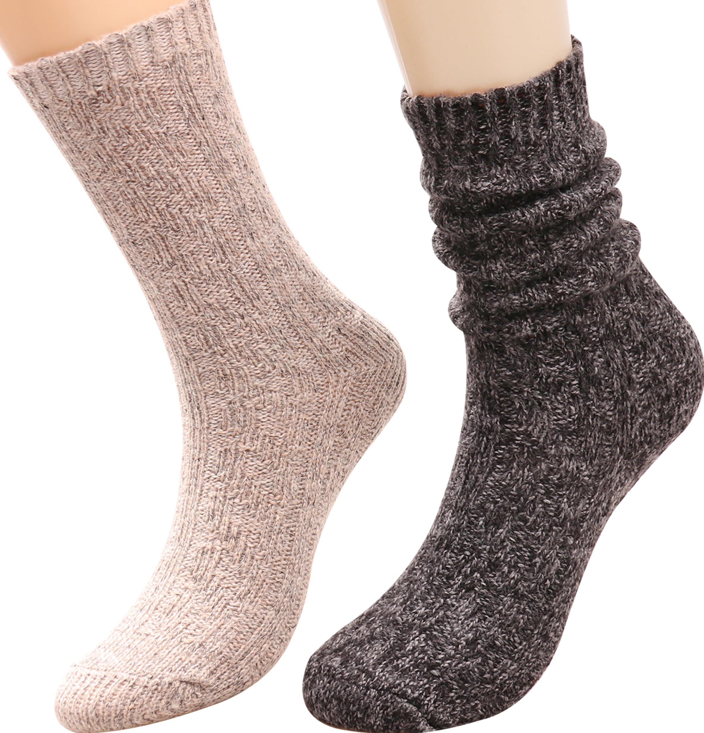 TINTAO Women's Cotton Knit Crew Socks - Thick Warm Wool Slouch Socks for Women (Size 5-10) - Perfect for Winter, Home, Office & Gift Giving #W502