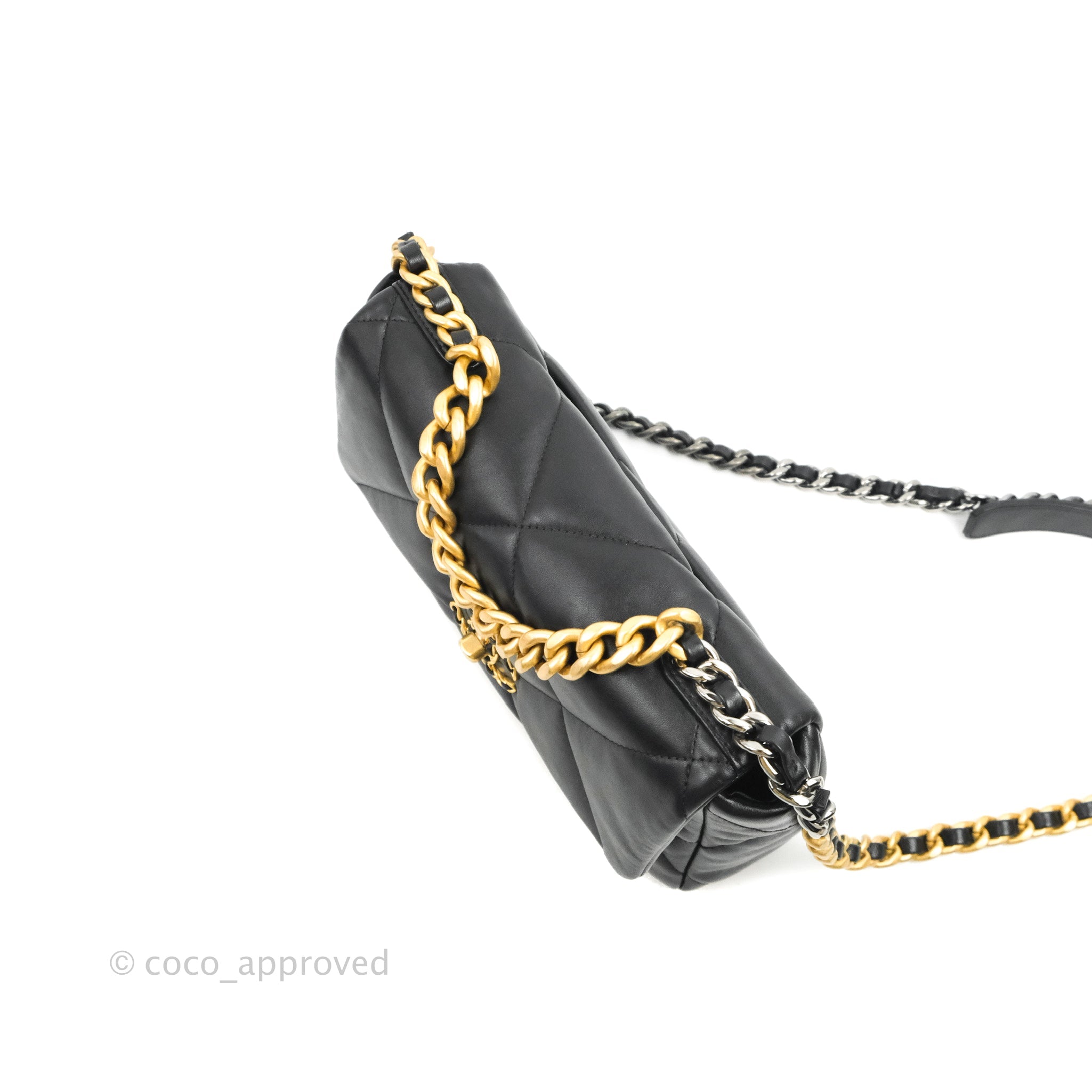 Chanel 19 Small Flap Bag in Black with Mixed Gold & Silver Hardware - Perfect for Evening Events & Luxury Fashion Accessories