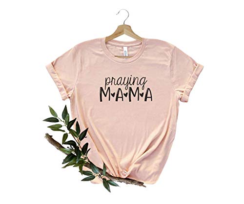 Praying Mama Shirt | Christian Mom Tops with Inspirational Sayings | Blessed Mama & Mom Life Tees | Perfect for Mother's Day, Birthdays & New Moms | Cute Girl Mama & Boy Mom T-Shirt | Ideal for Church, Family Gatherings & Daily Wear
