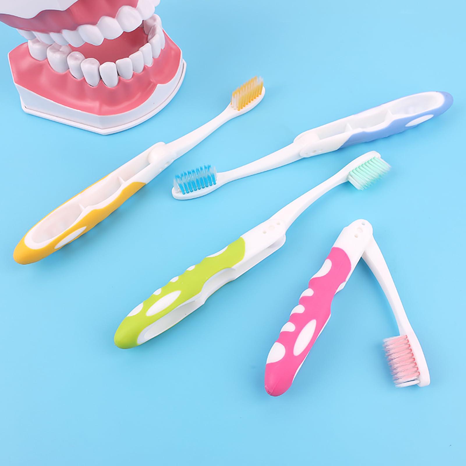 EasyHonor Bulk Travel Toothbrushes - 12 Pack Foldable Portable Toothbrushes with Case, Soft Bristles for Sensitive Teeth | Individually Wrapped for Hygiene | Perfect for Travel, Camping, School & Home Use