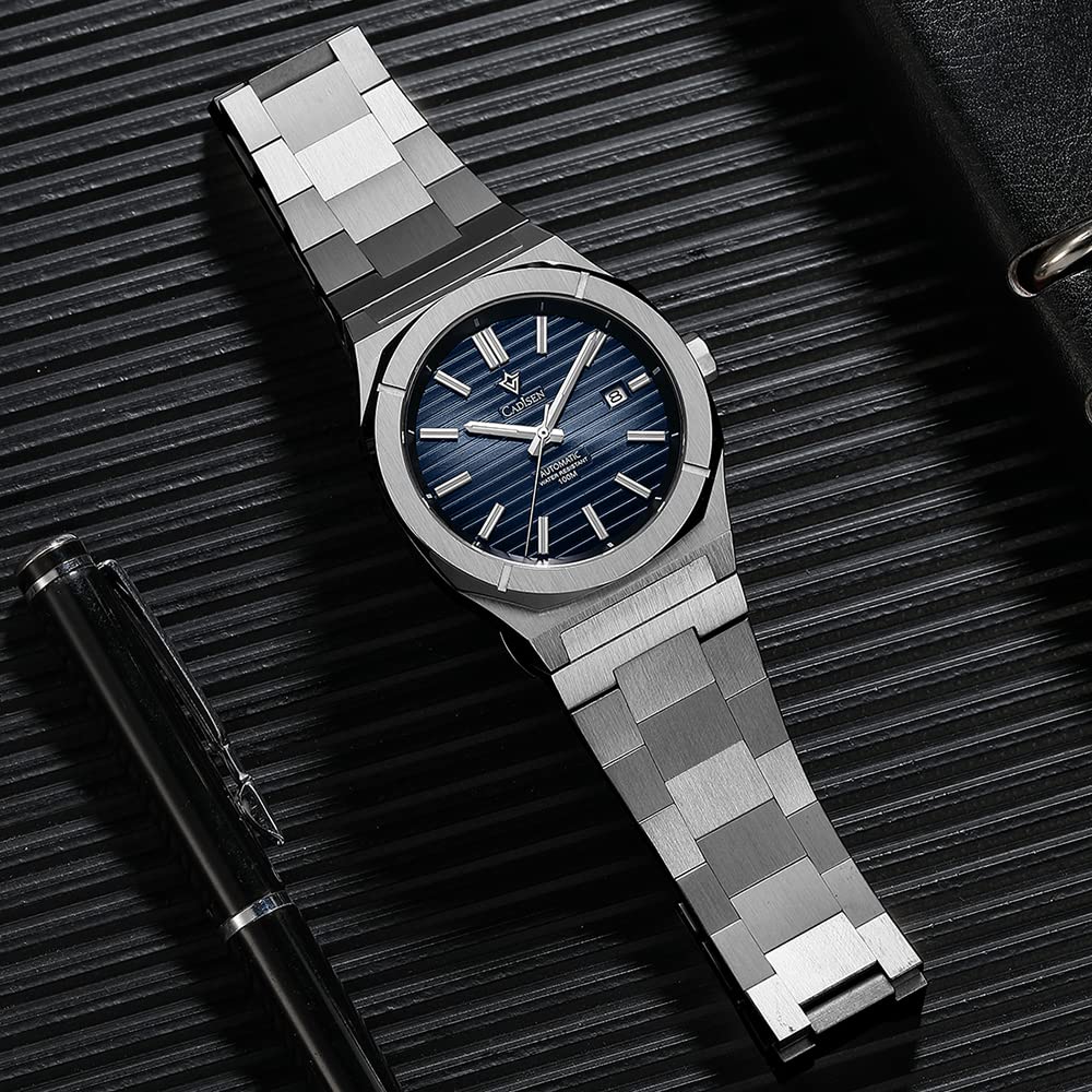 CADISEN Men's Automatic Watch with NH35 Movement - Sapphire Crystal Glass, Waterproof, Casual & Business Timepiece - Perfect for Office, Formal Events & Everyday Wear