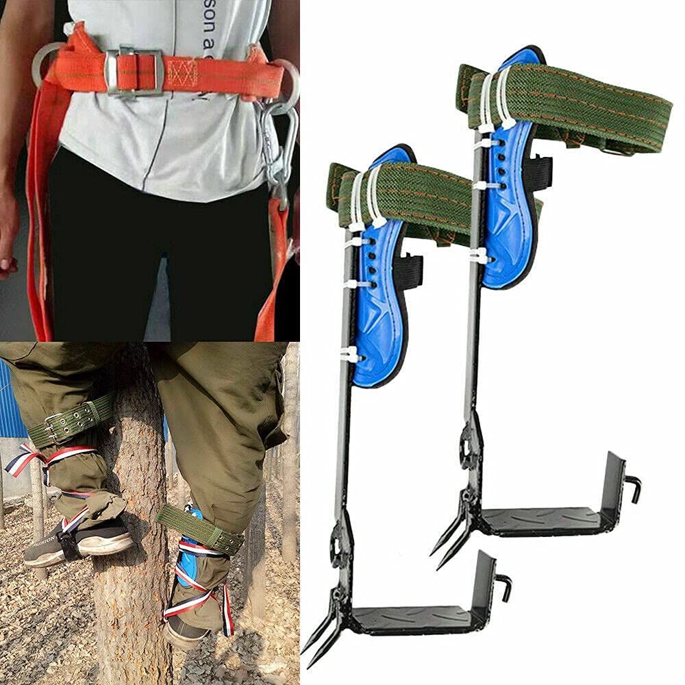 YIYIBYUS Professional Tree Climbing Gear Set - Adjustable Safety Harness, Steel Spikes & Rescue Rope Kit for Arborists (PPE Certified) | Ideal for Tree Trimming, Rescue Operations & Outdoor Climbing Adventures