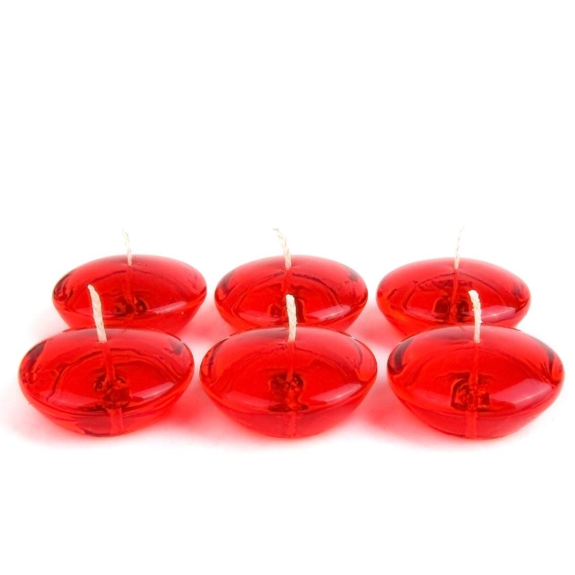 Jeco 3-Inch Clear Red Gel Floating Candles - Bulk Pack of 72 Candles for Weddings, Parties, Spa Decor & Romantic Centerpieces