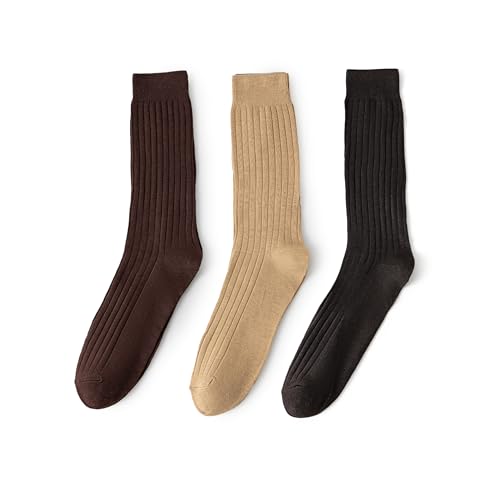 3 Pairs-dark Curry+brown+khaki