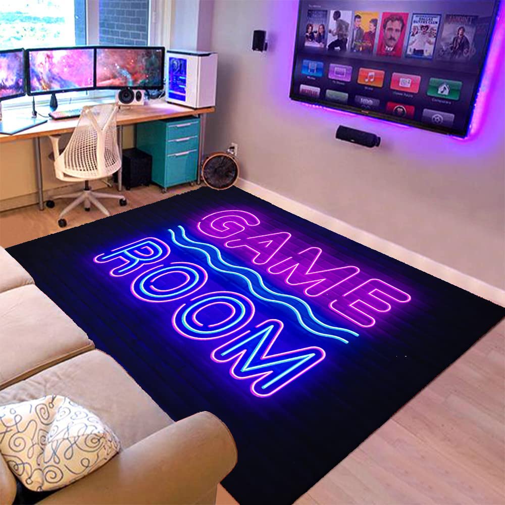 LUCKYLEI 3D Printed Anime Game Area Rug - Non-Slip Polyester Carpet for Living Room & Bedroom (94x63 Inch) - Perfect for Gamers, Teens & Boys Room Decor - Great Gift for Controller Players & Anime Fans