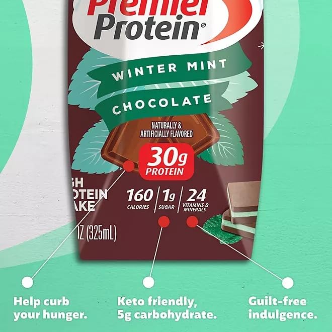 Maker Explorador Premier Winter Mint Chocolate Protein Shake - 15 Packs, 30g Protein per Serving | High-Protein Meal Replacement for Fitness, Weight Loss & Post-Workout Recovery