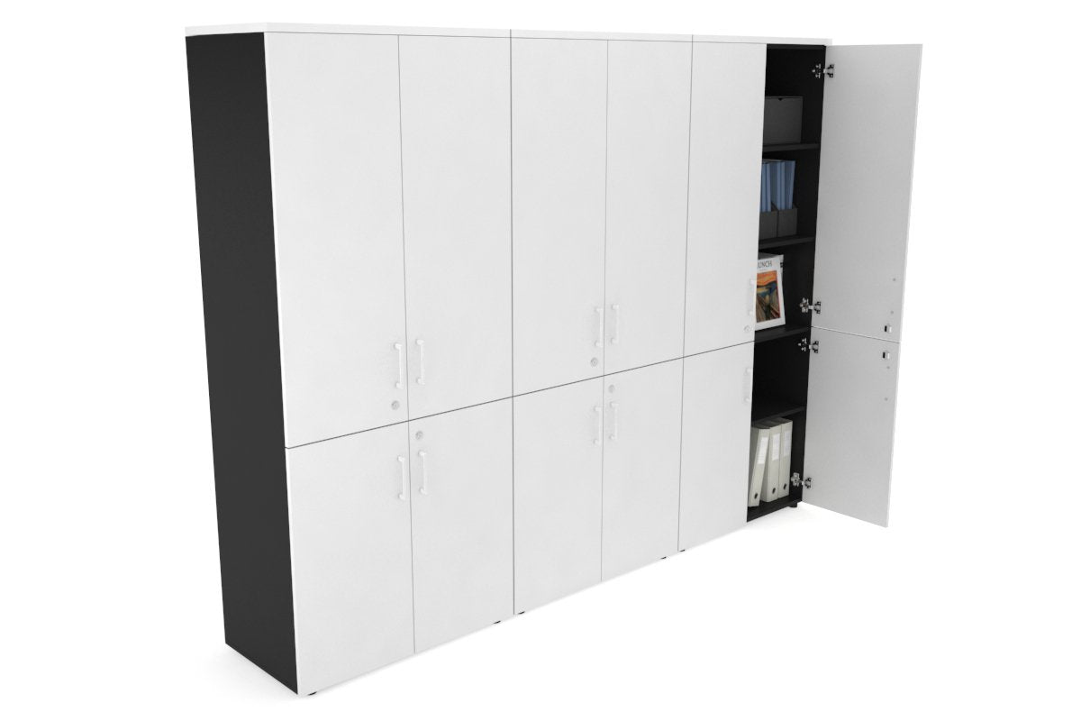Large Storage Cabinet with Small & Medium Doors - 2400W x 1870H x 450D - Perfect for Office, Warehouse, and Retail Store Organization
