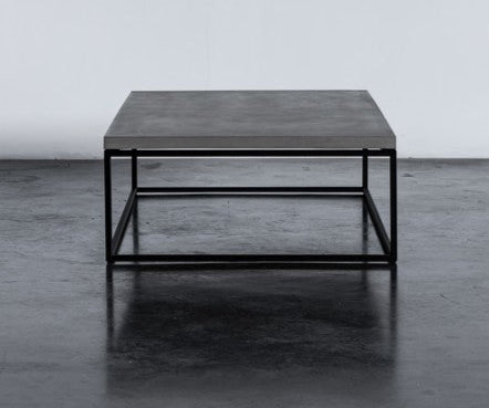 Modern Black Concrete Coffee Table - Lyon Beton 1300x700mm Rectangle Living Room Center Table for Small Spaces, Home Decor & Lounge Furniture