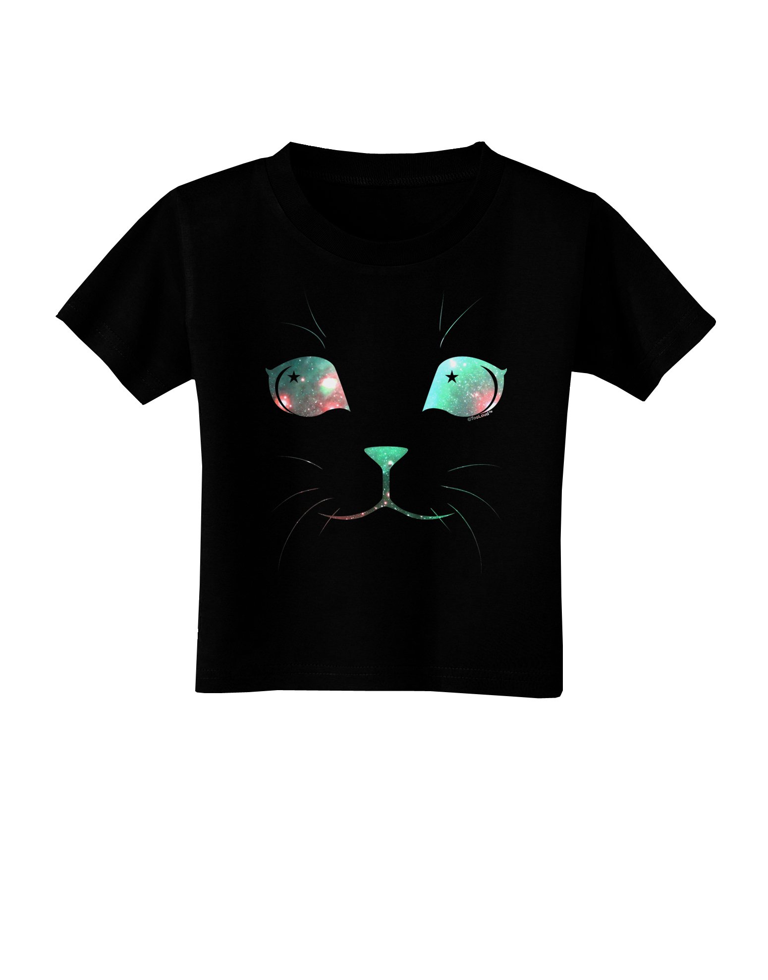 TooLoud Adorable Space Cat Graphic Toddler T-Shirt - Dark Blue Cotton Tee for Boys & Girls | Perfect for Playdates, Daycare & Family Outings