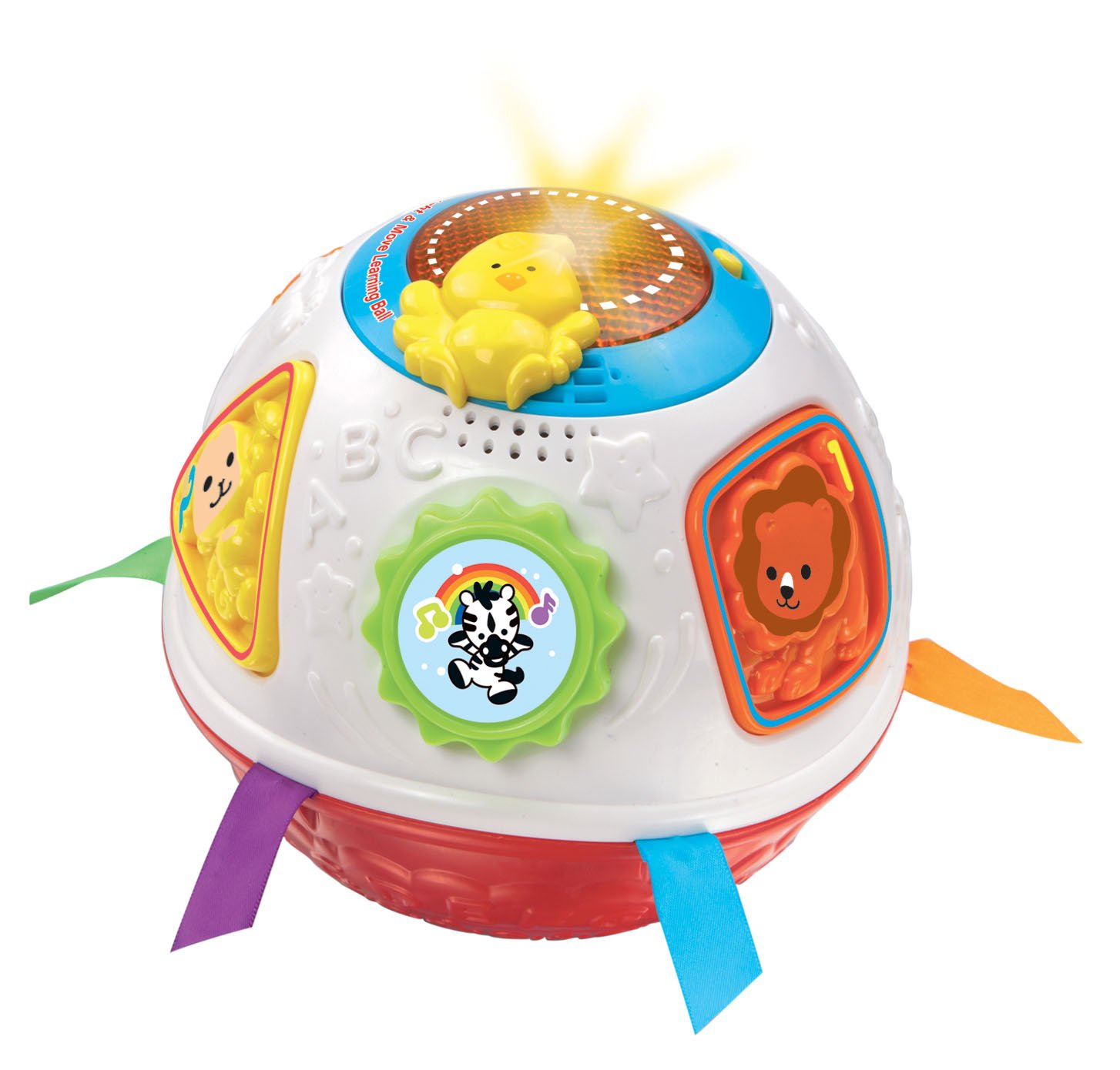 VTech Light and Move Learning Ball - Interactive Educational Toy for Babies & Toddlers, Red - Encourages Crawling, Motor Skills & Sensory Development - Perfect for Playtime & Early Learning Activities